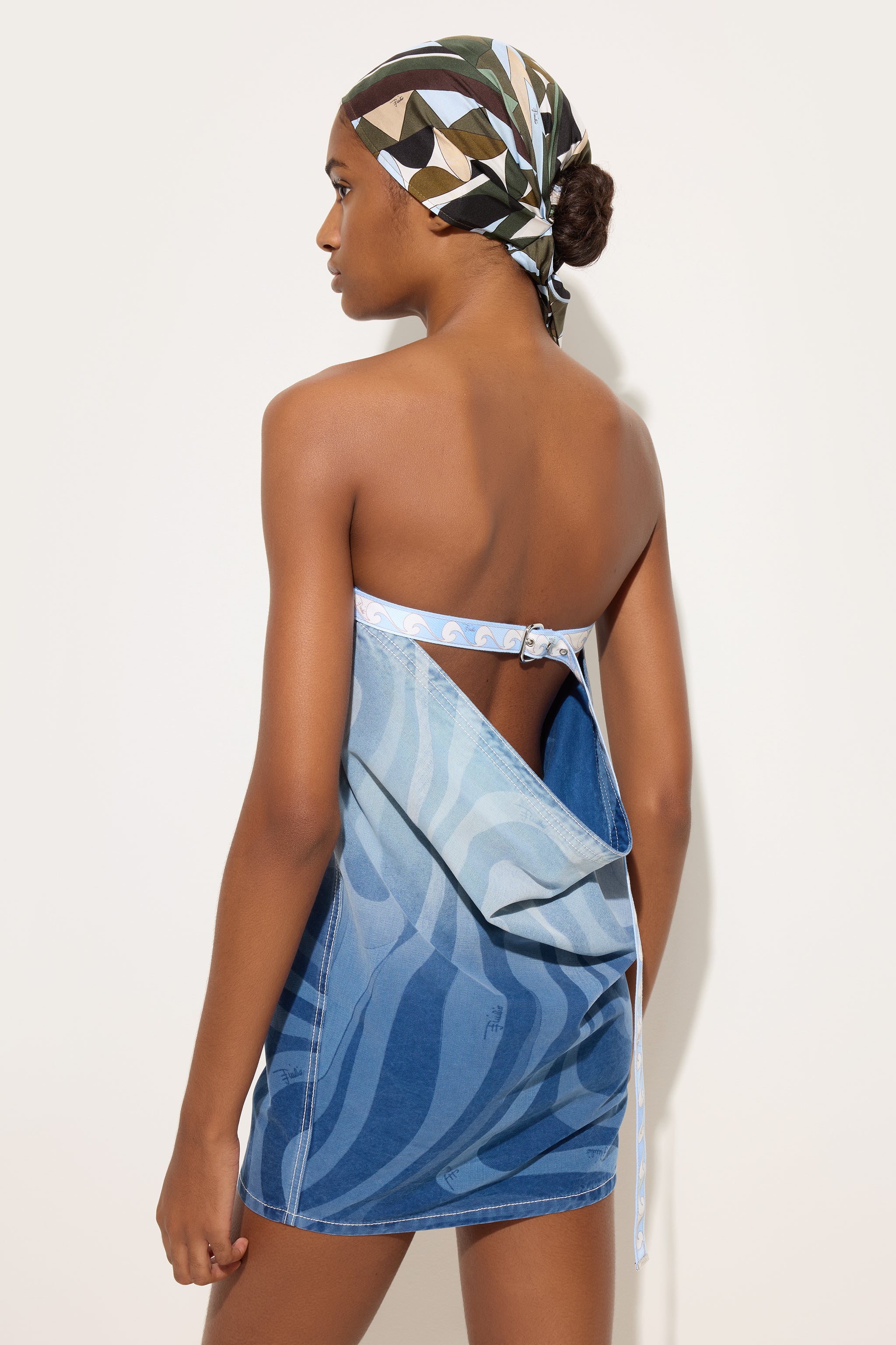 Emilio Pucci robe courte denim Marmo bleu coton