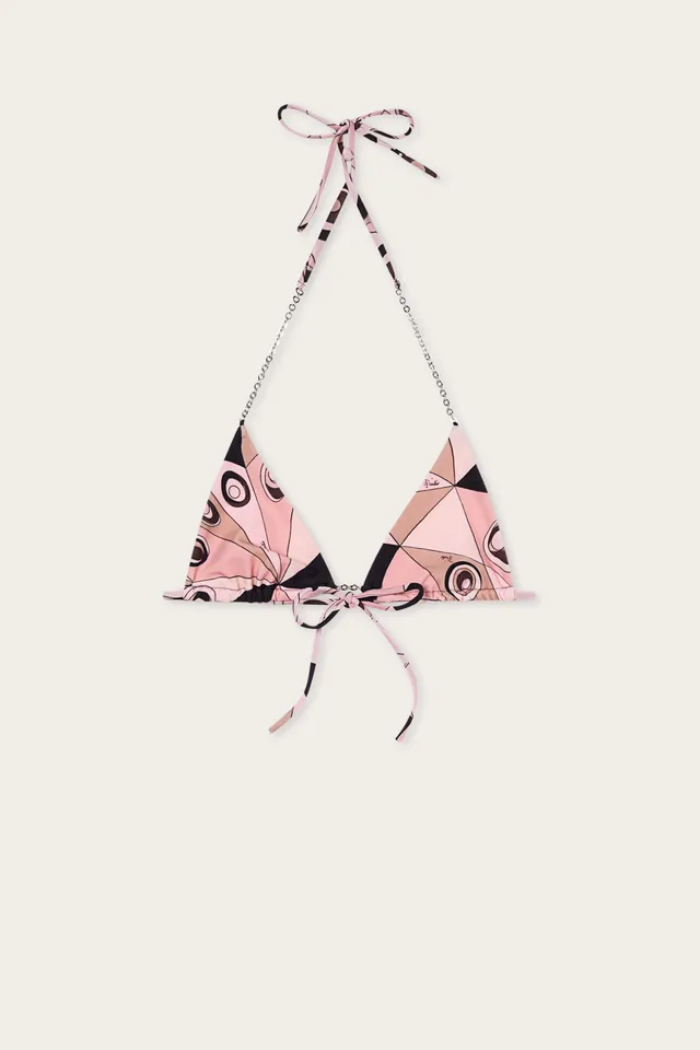 Emilio Pucci Occhi haut bikini triangle nude lycra
