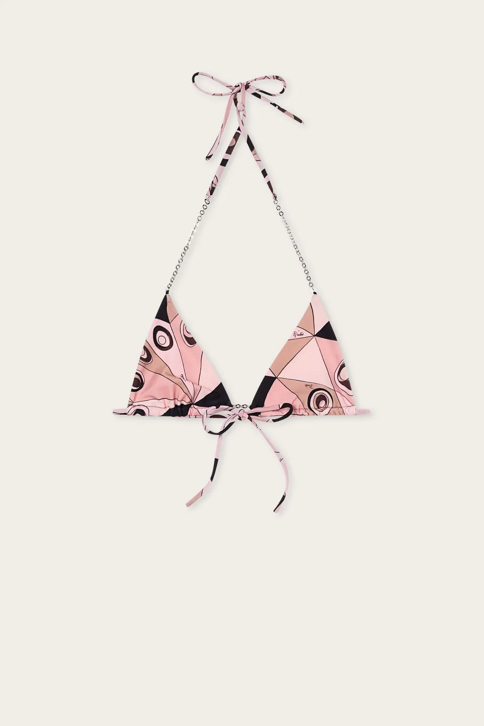 Emilio Pucci Occhi haut bikini triangle nude lycra