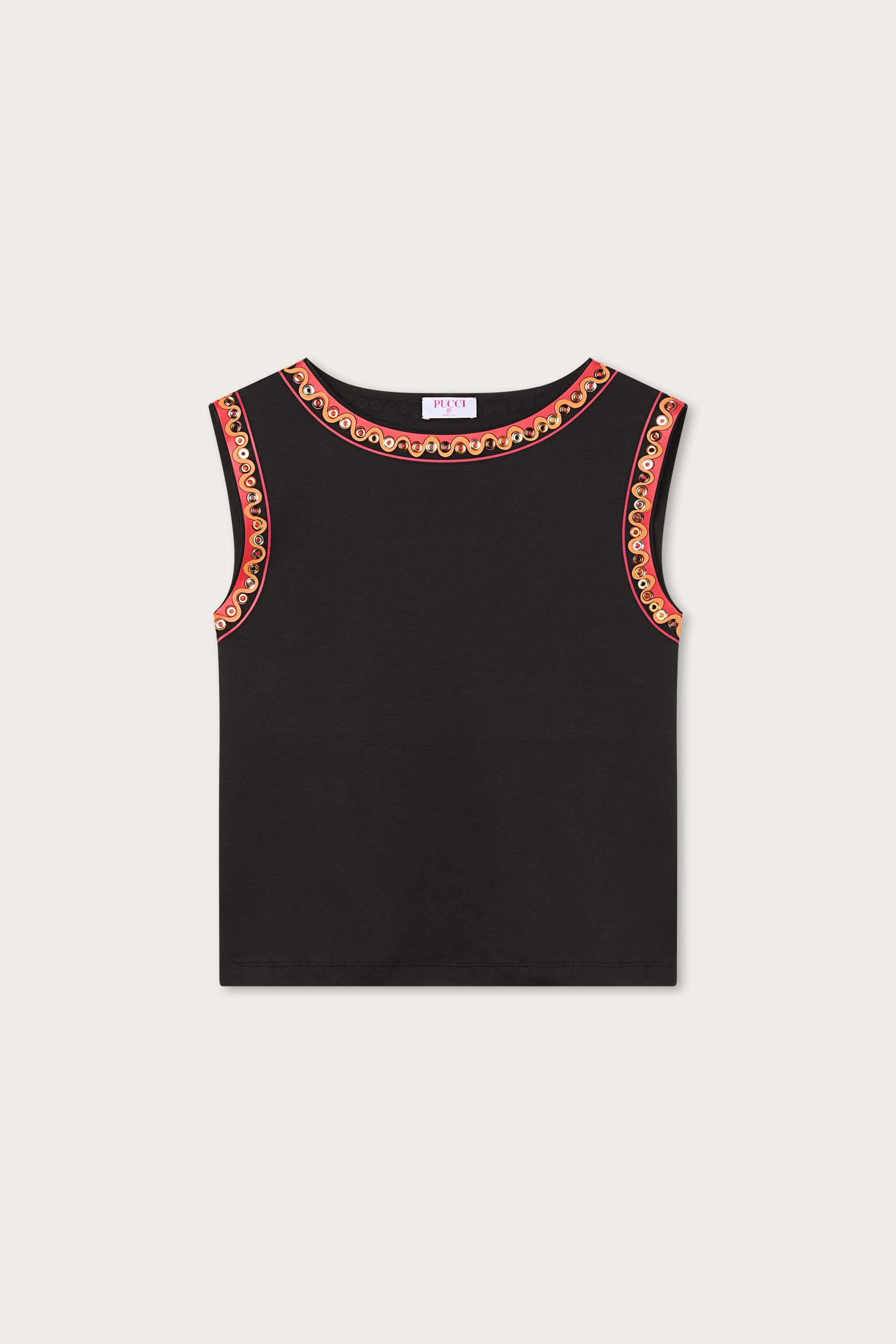 Emilio Pucci T-shirt Cotone Bordi t-shirt noir