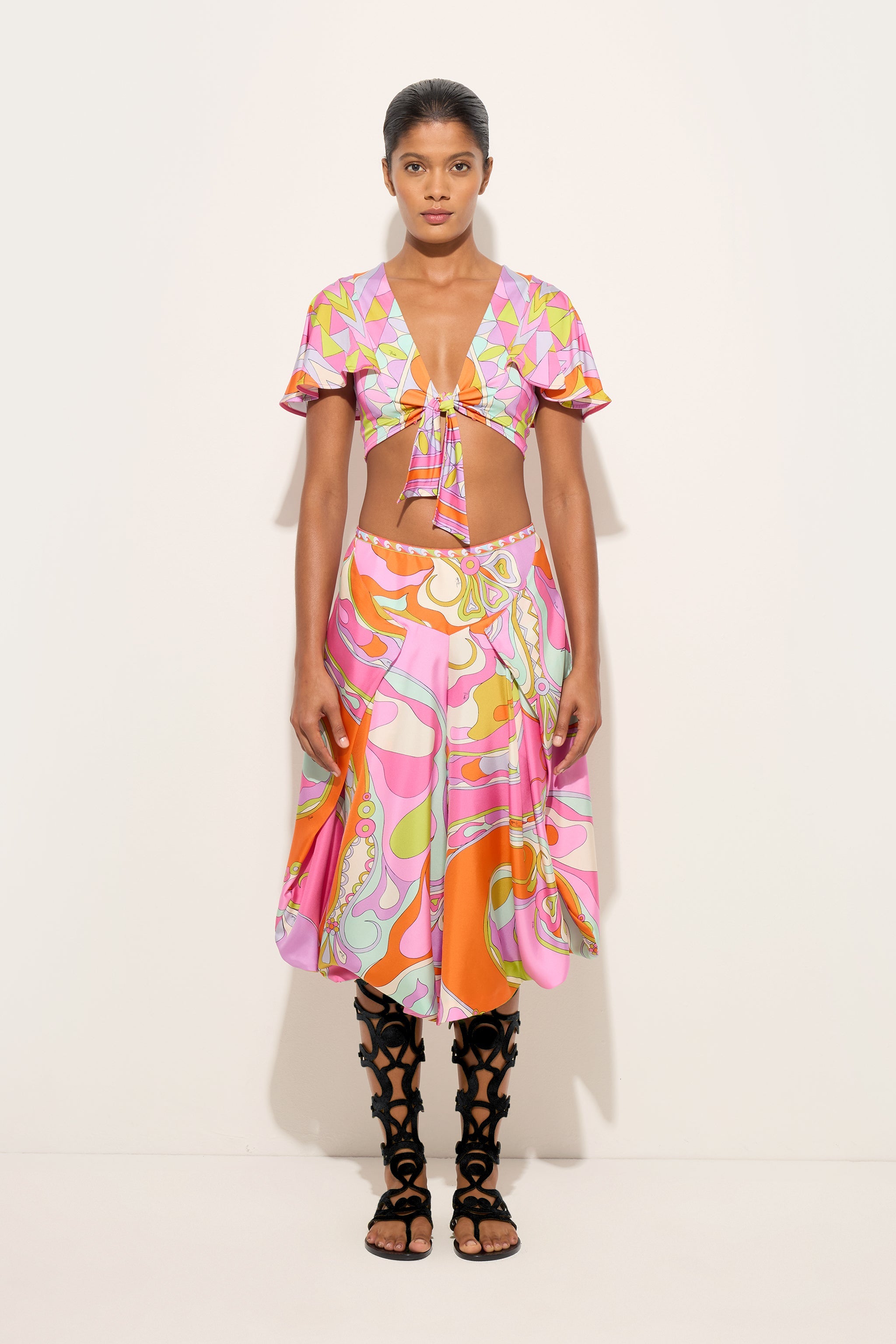 Emilio Pucci Manuba top satin multicolore 38