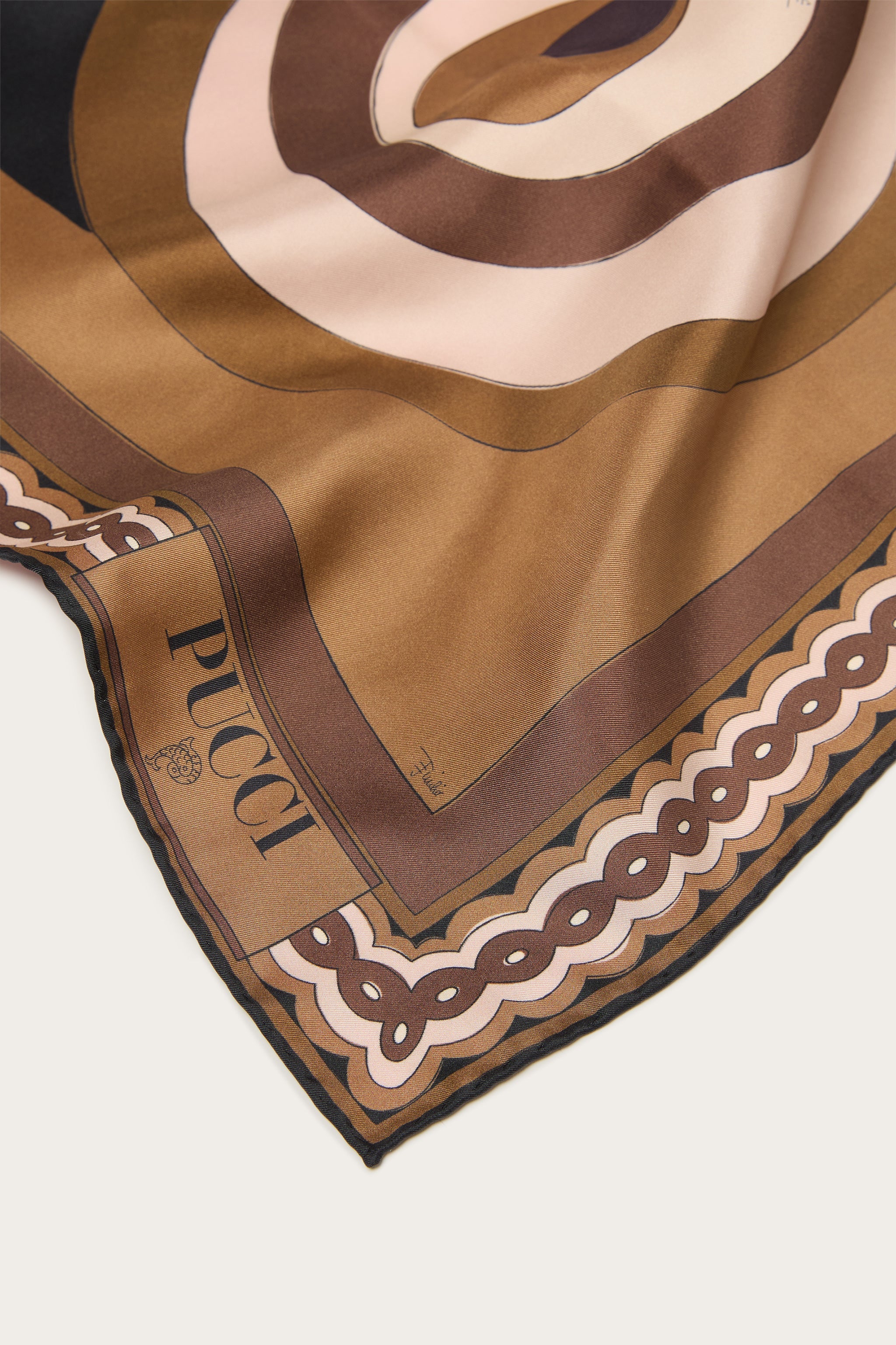Emilio Pucci Silks Carré Soie Hawaii Or Rose 90x90