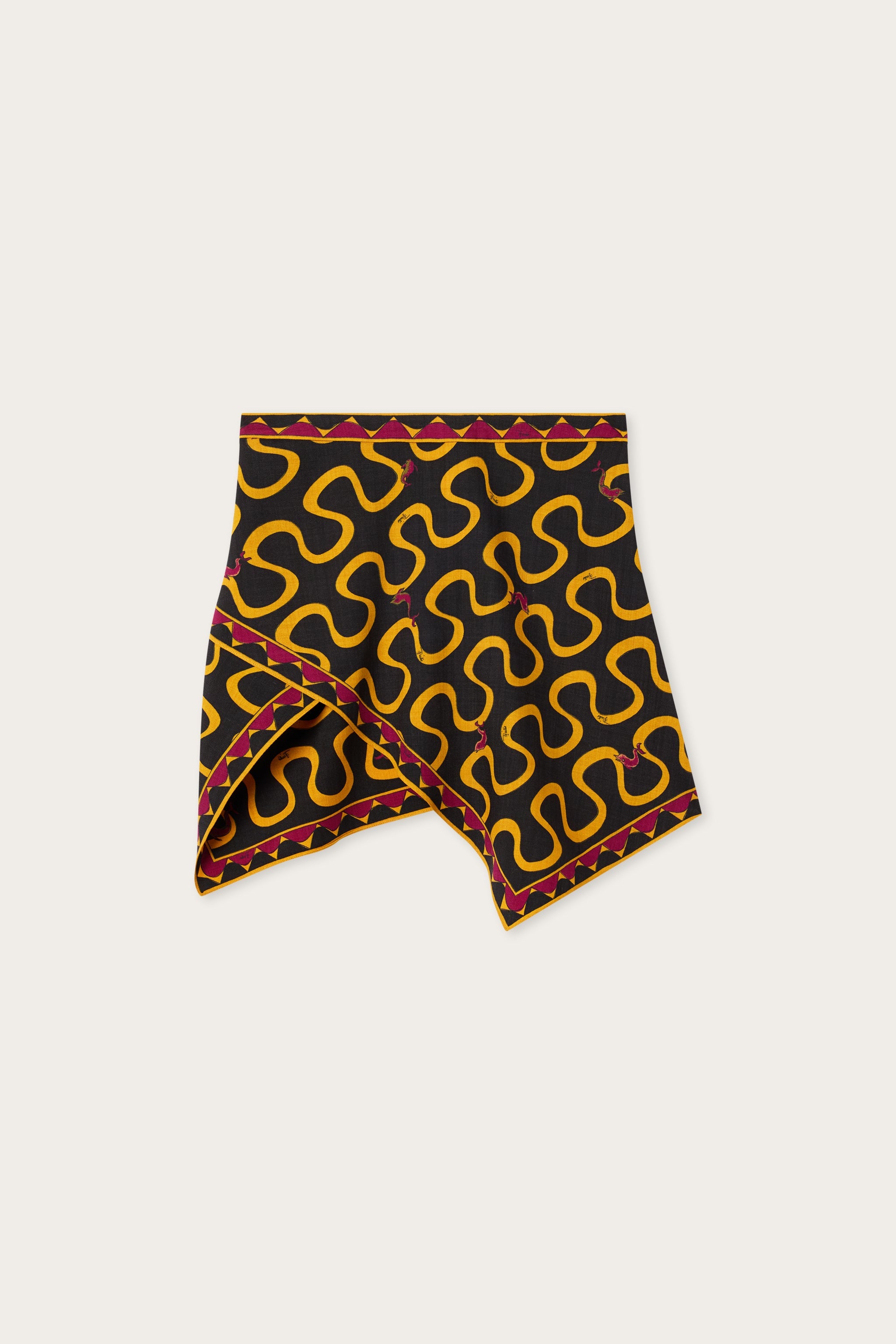 Emilio Pucci Onda jupe bordeaux or twill laine