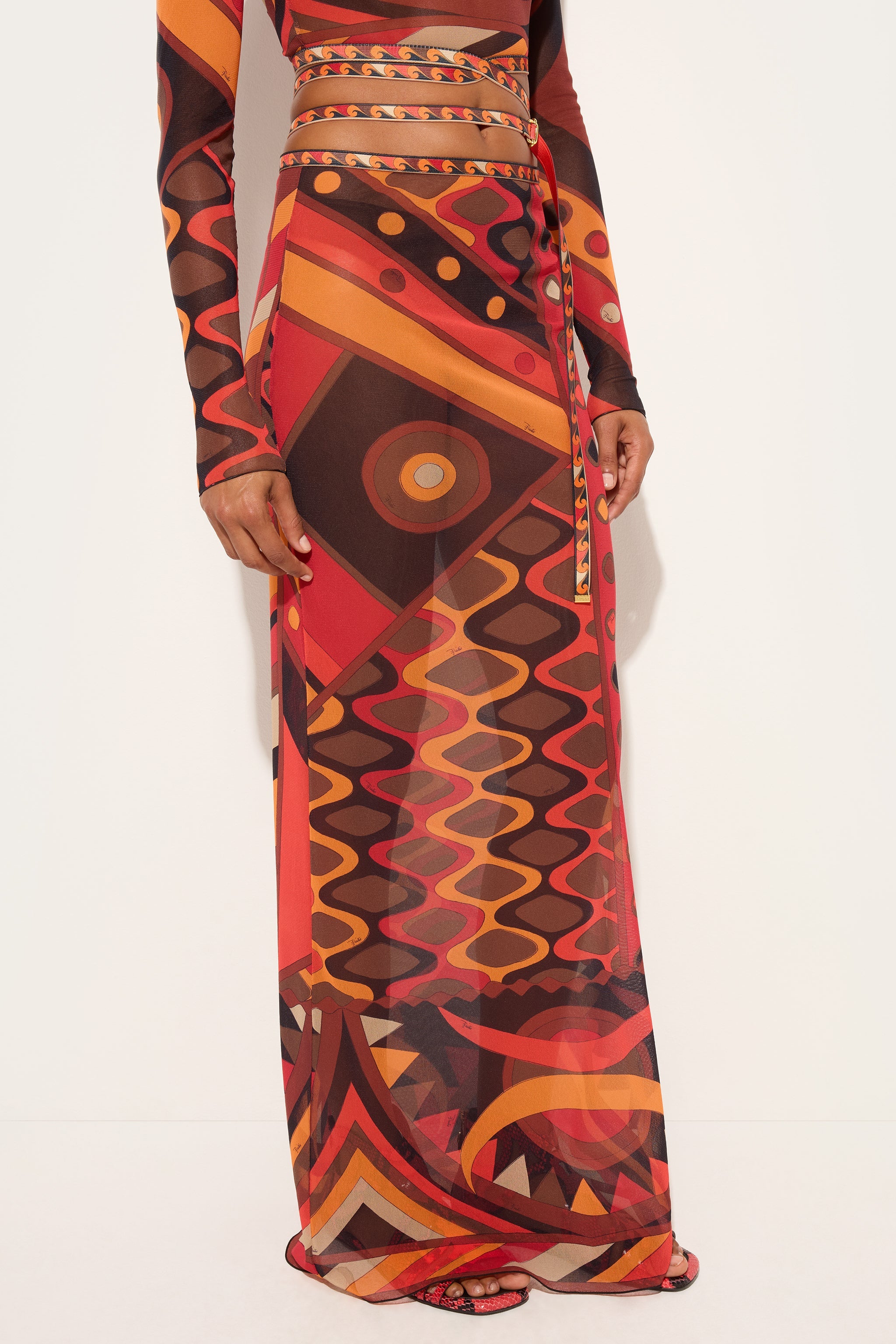 Emilio Pucci Skirts Gonna Lunga jupe tulle orange