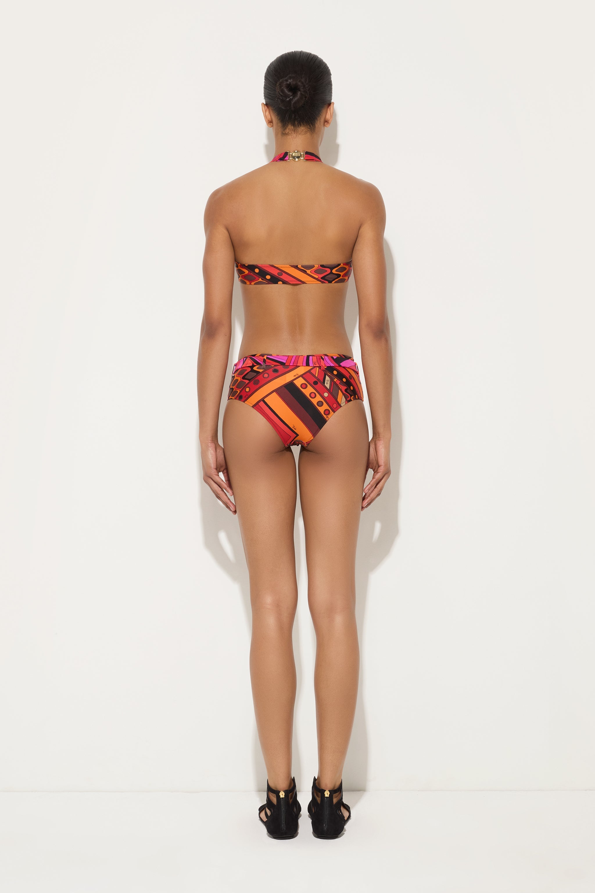 Emilio Pucci Bikini Coulotte Vivara bas maillot orange noir