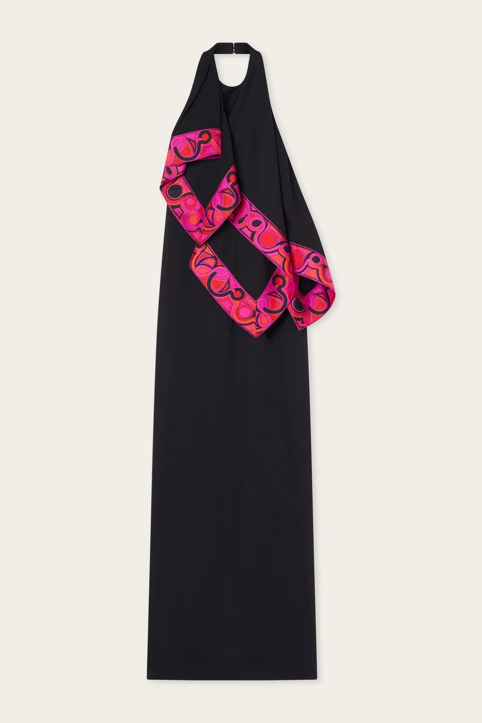 Emilio Pucci robe longue noire volants viscose