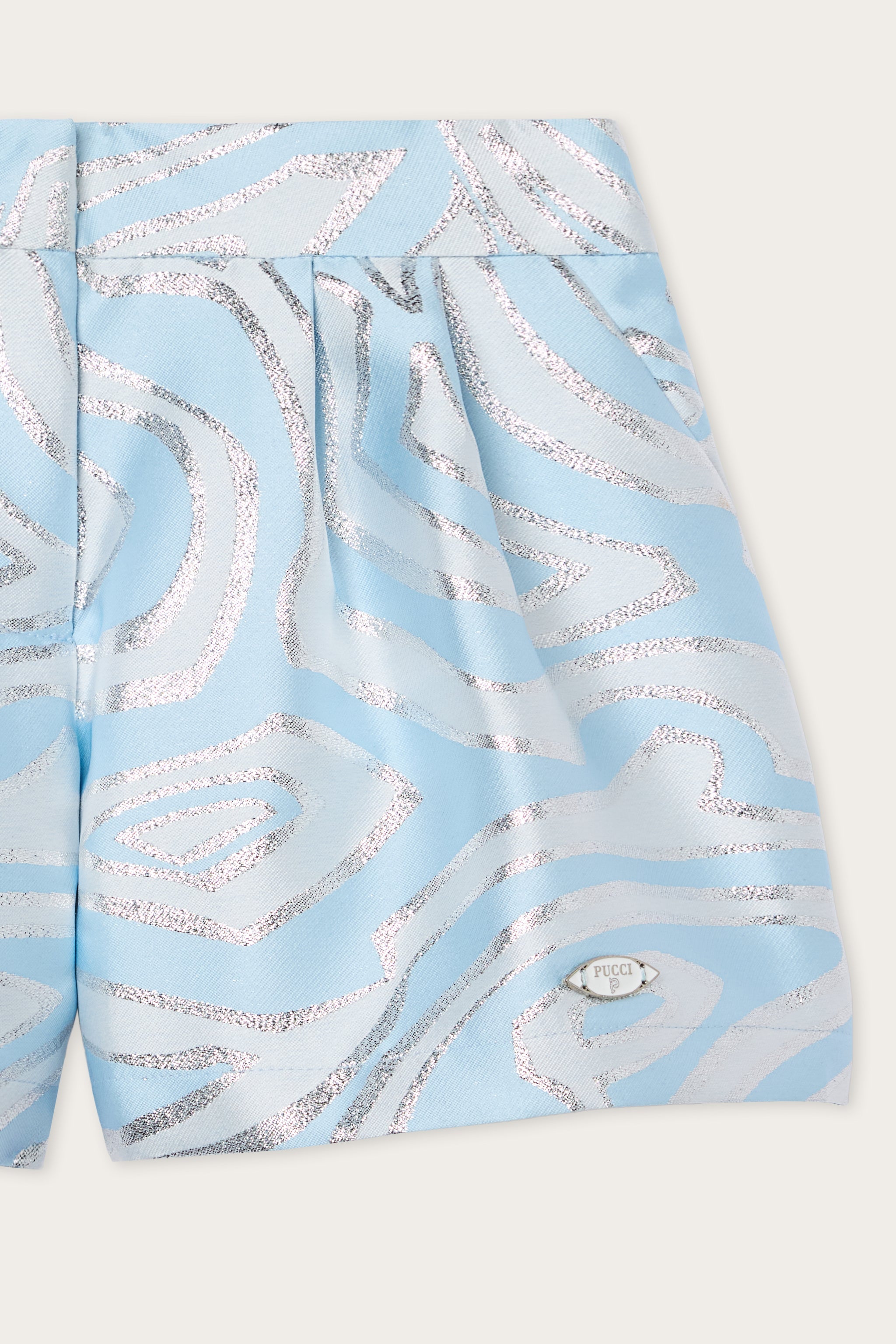 Emilio Pucci Pants Labirinto short lurex bleu