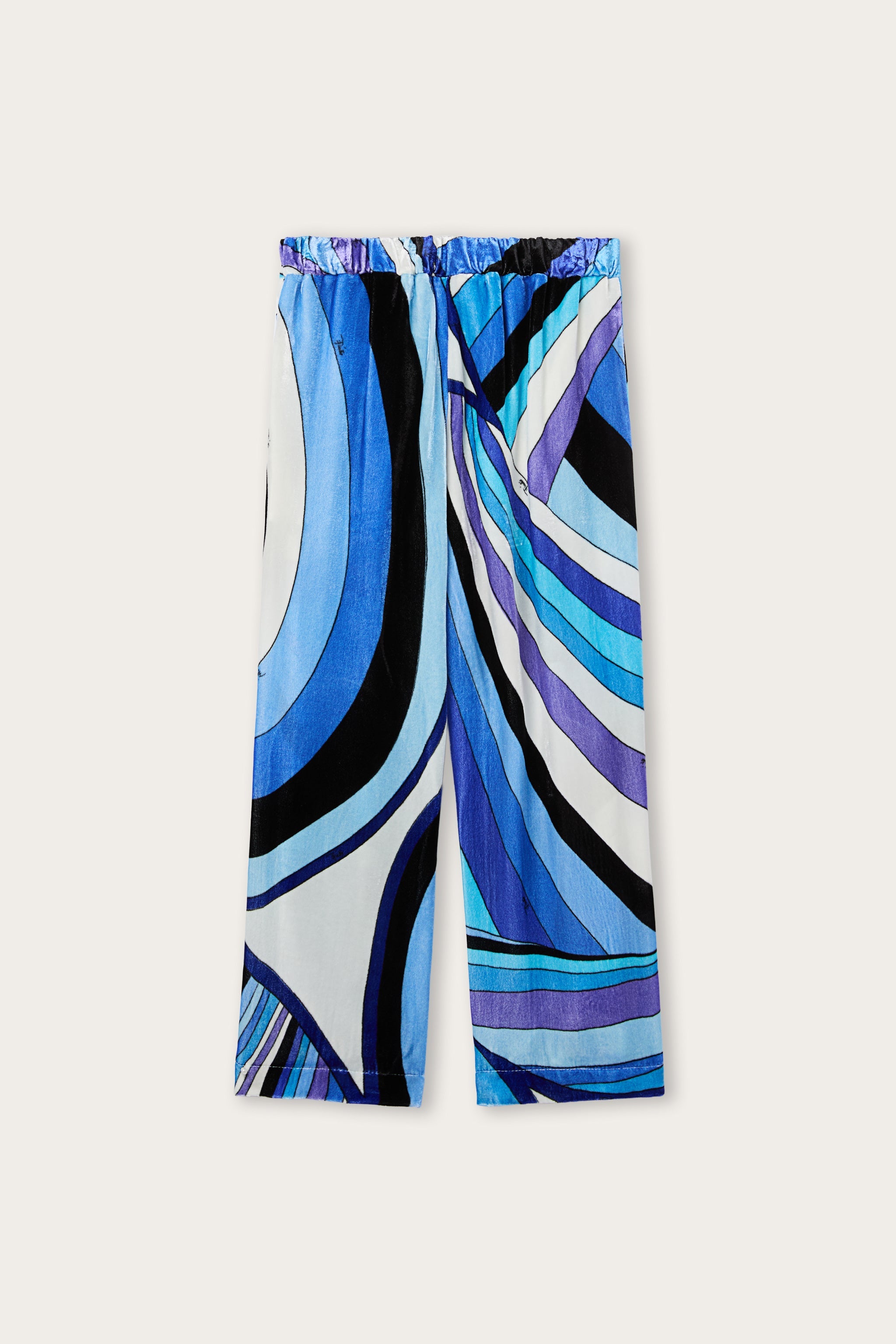 Emilio Pucci Iride pantalon velours ivoire bleu fille