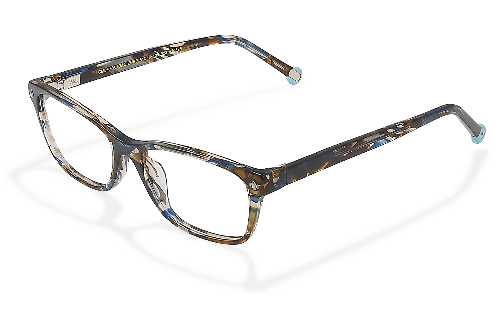 Clémence & Margaux L'Audacieuse lunettes de vue Marbré Brun & Bleu rectangulaire