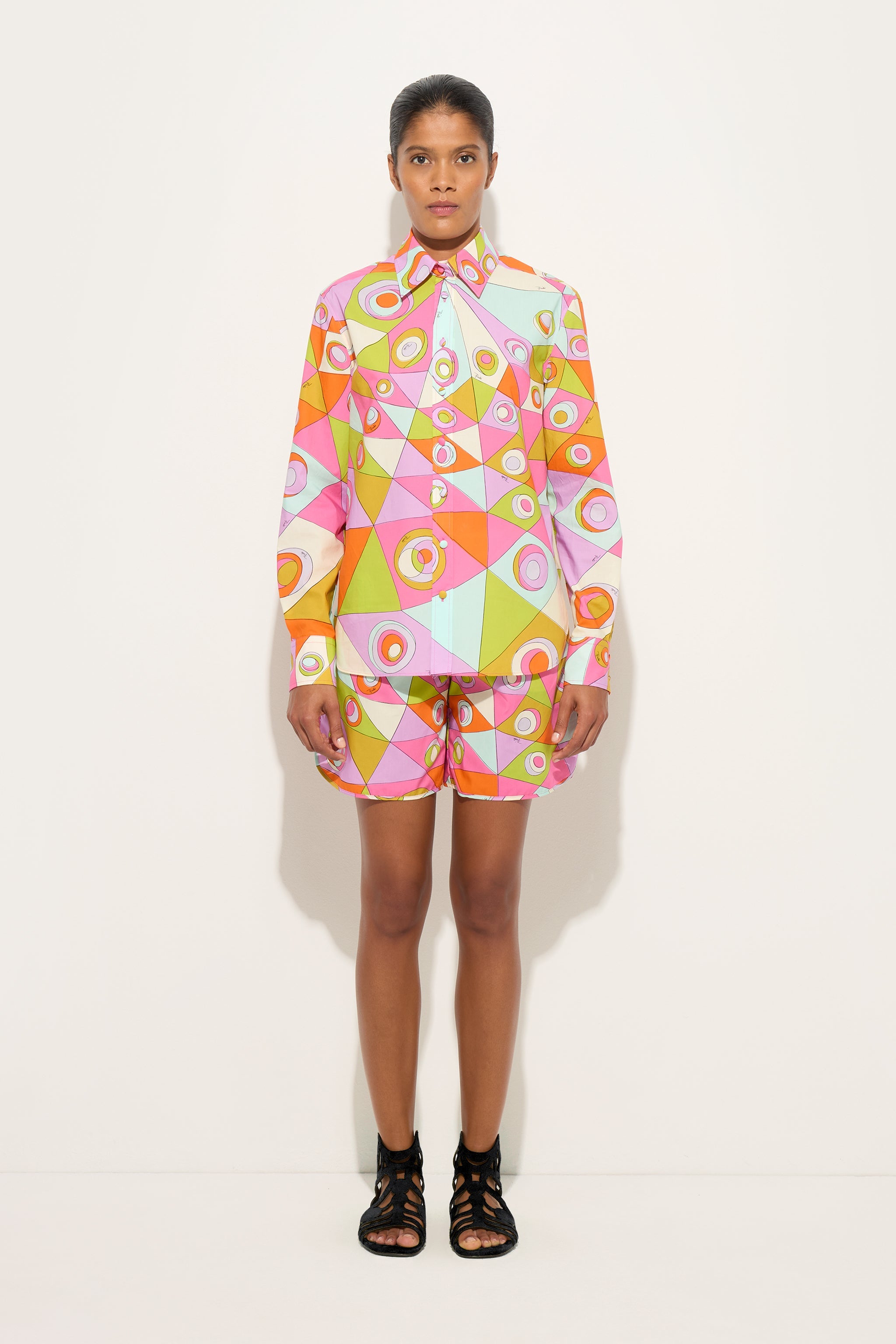 Emilio Pucci Occhi short coton multicolore