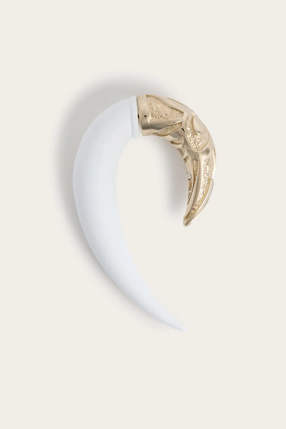 Emilio Pucci Corno Mono Boucle Oreille Laiton Or