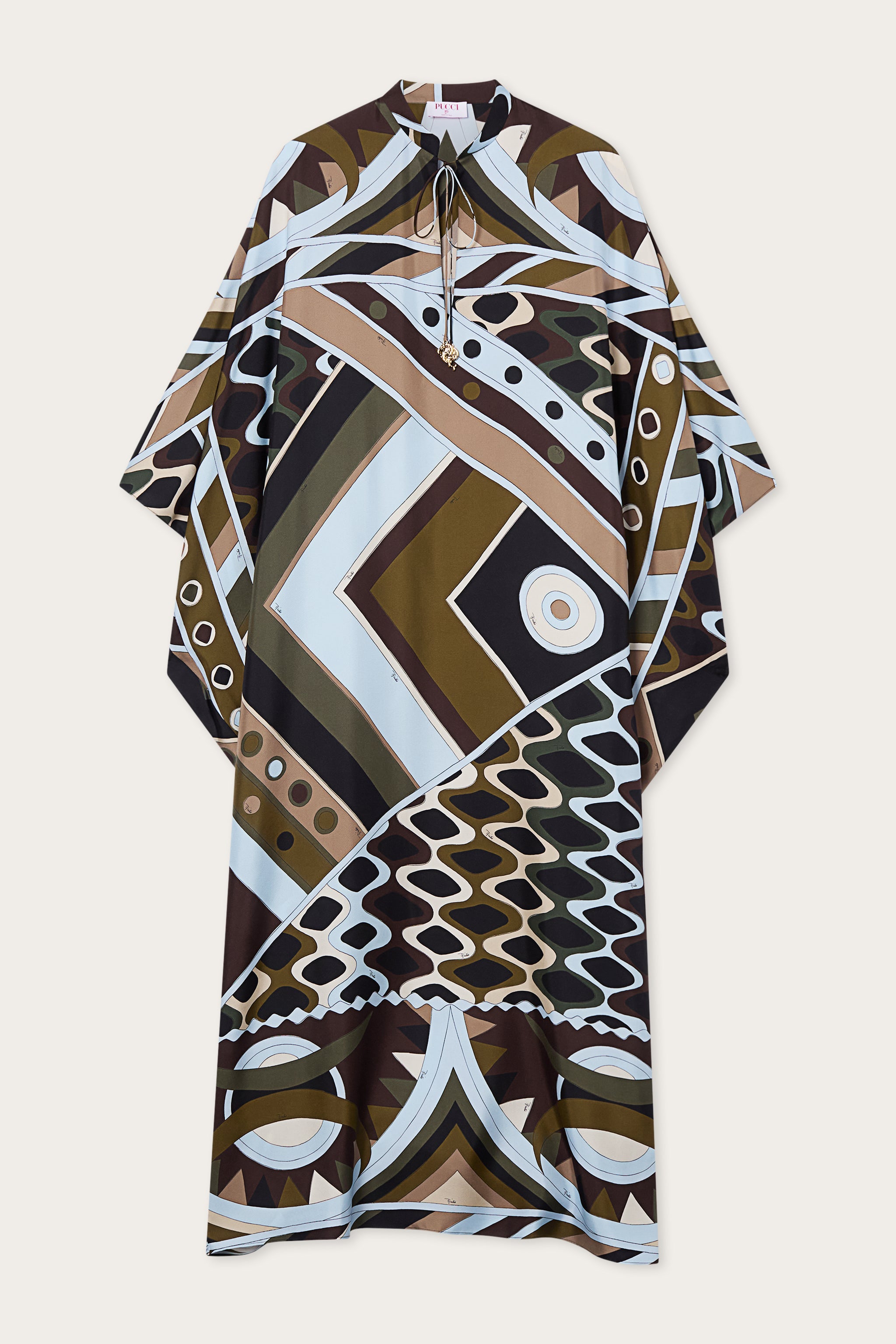 Emilio Pucci Kaftans Caftano Vivara caftan kaki bleu 100% soie