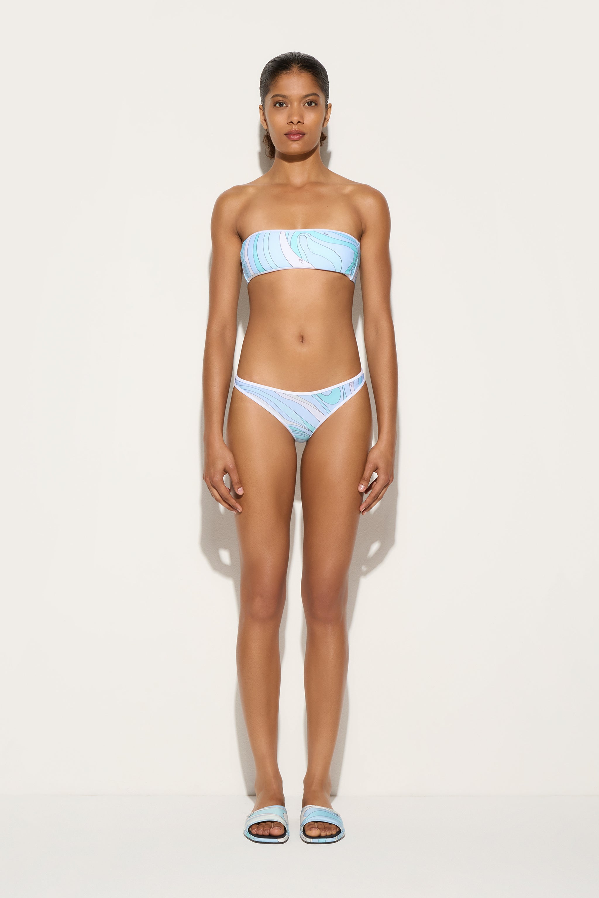 Emilio Pucci Bikini Slip de Bain Marmo Aqua Lycra