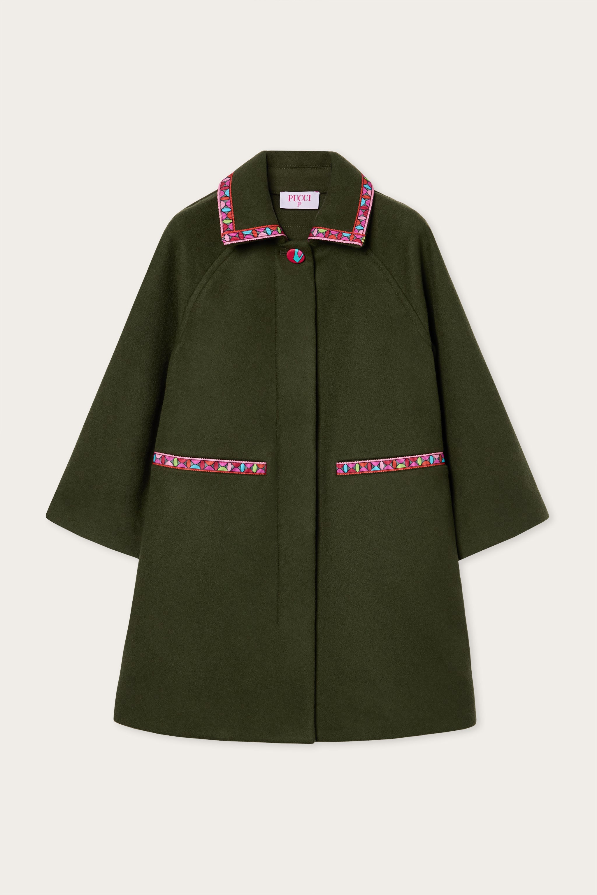 Emilio Pucci manteau laine vert forêt enfant
