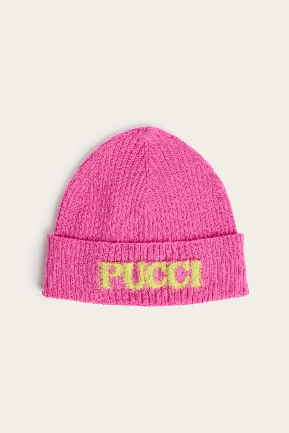 Emilio Pucci Junior Bonnet Laine Cachemire Fuchsia
