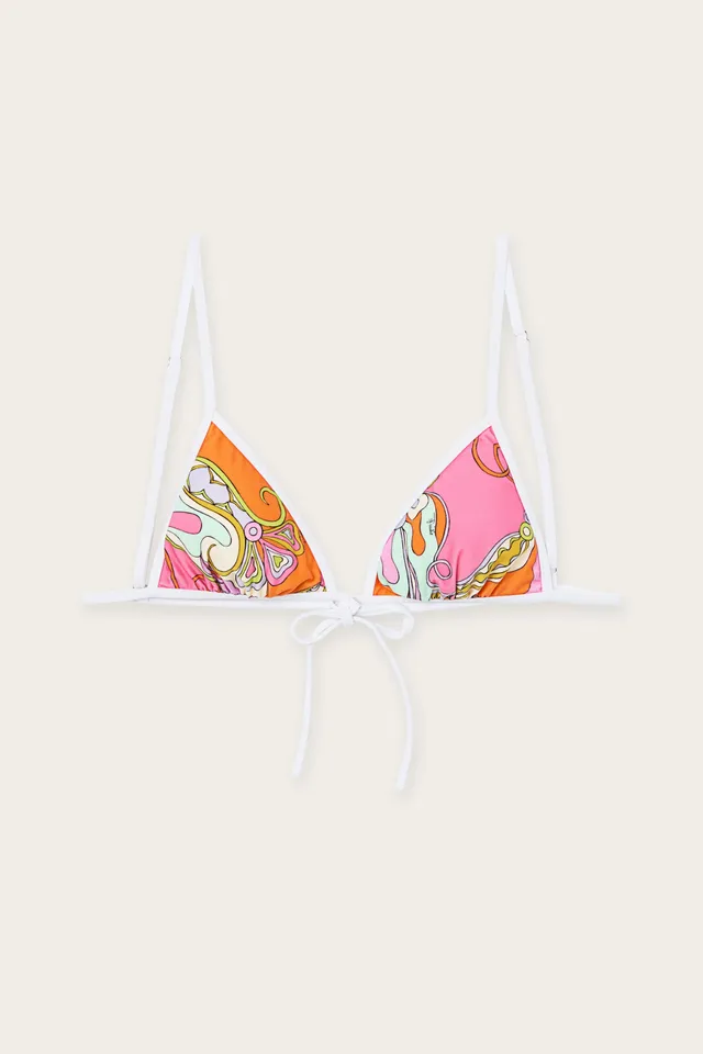 Emilio Pucci Orchidee Top Bikini triangle multicolore