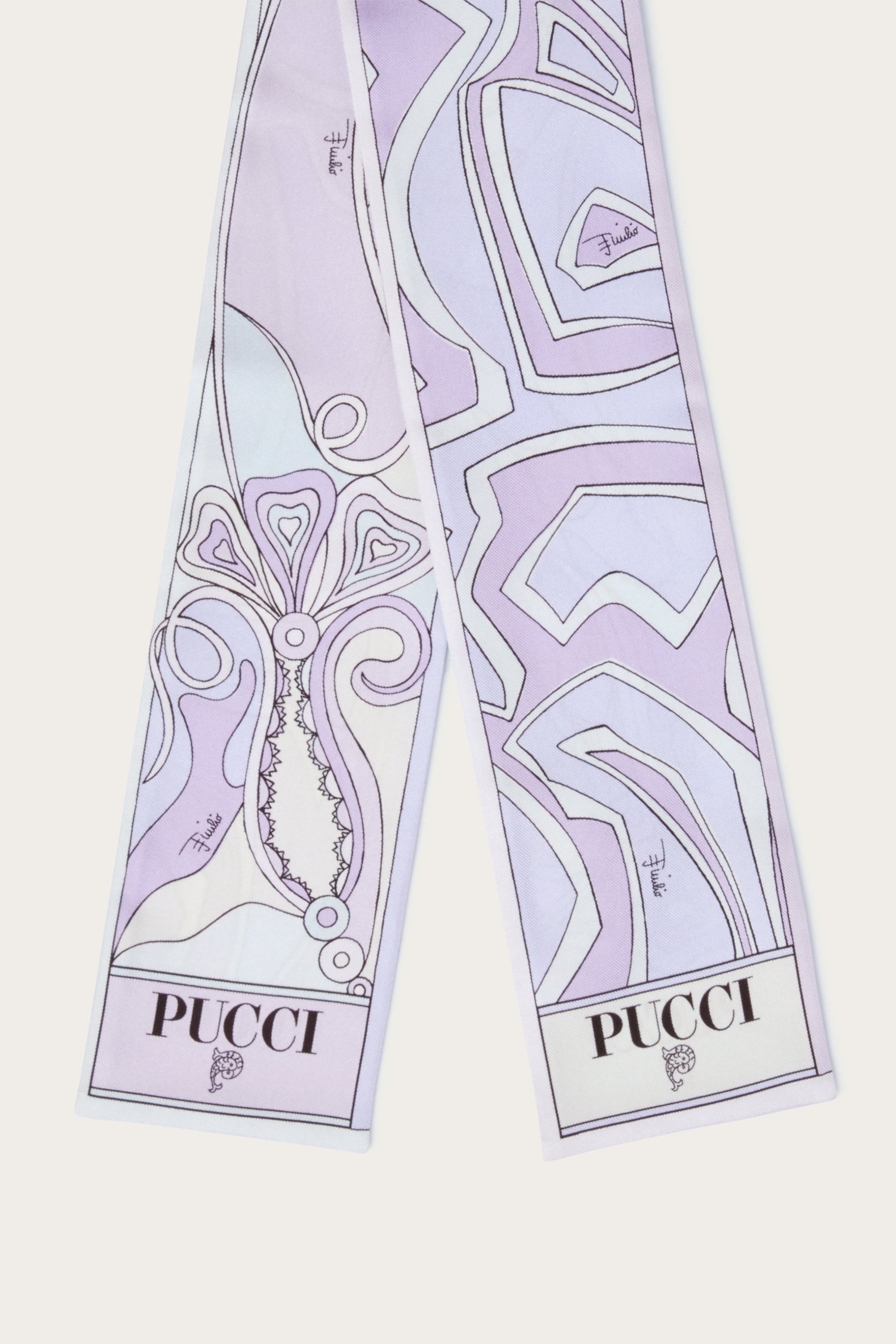 Emilio Pucci Labirinto Foulard Soie Lavande 8x160