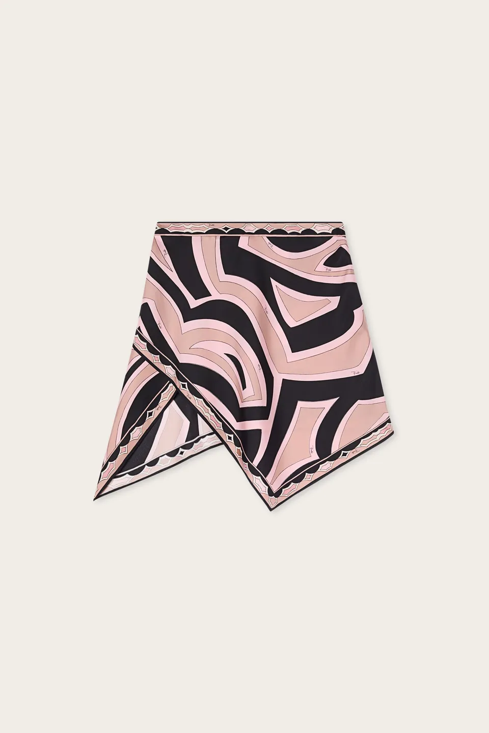 Emilio Pucci Jupe Labirinto jupe soie nude foulard zip