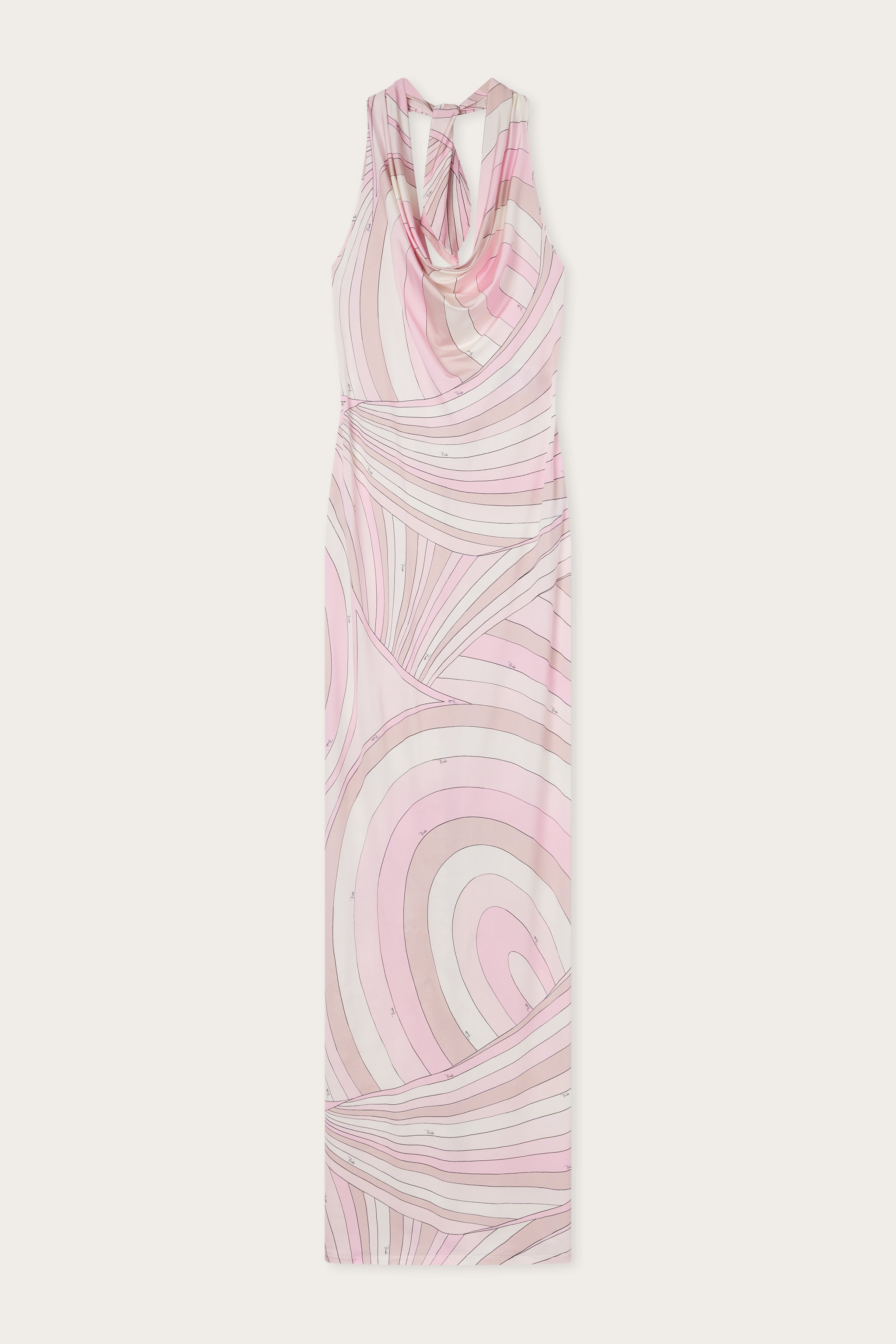Emilio Pucci Iride robe longue rose nude 38