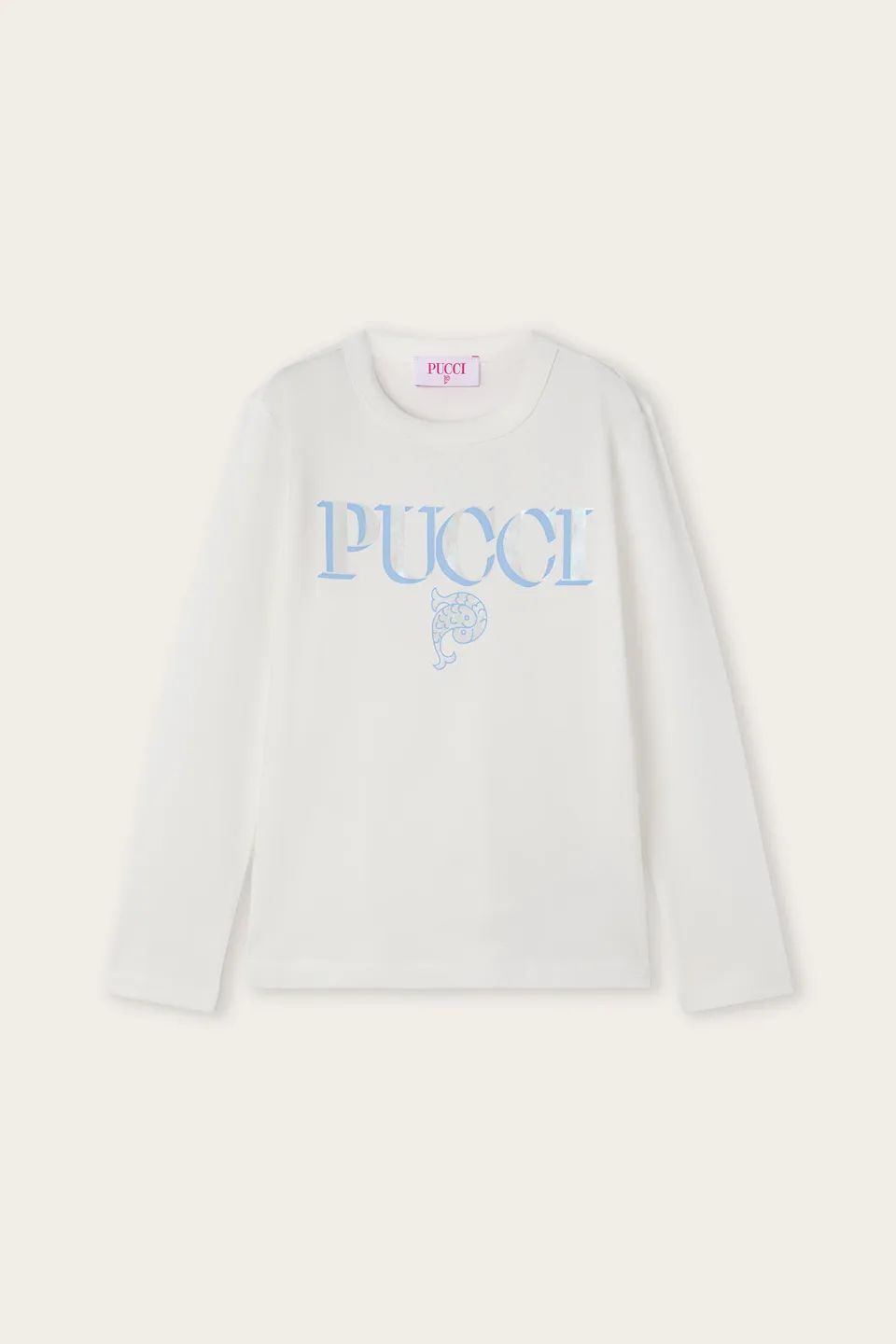 Emilio Pucci T-Shirt manches longues ivoire coton bio