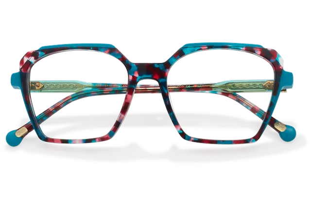 Clémence & Margaux La Délicate lunettes de vue noir & rose trapèze