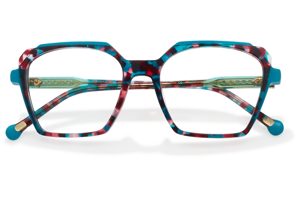 Clémence & Margaux La Délicate lunettes de vue noir & rose trapèze