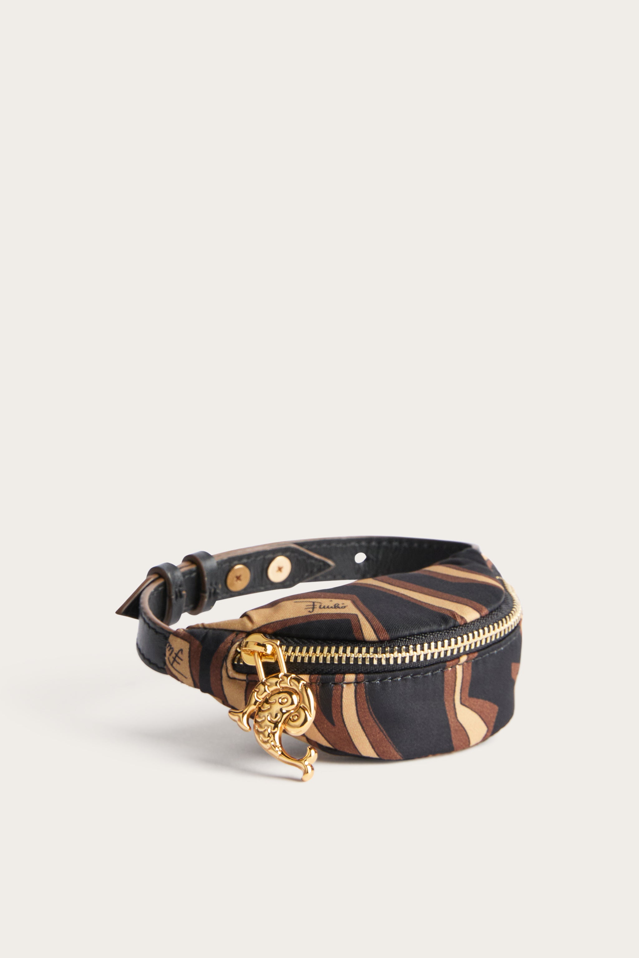 Emilio Pucci Yummy porte-monnaie nylon noir or labyrinthe