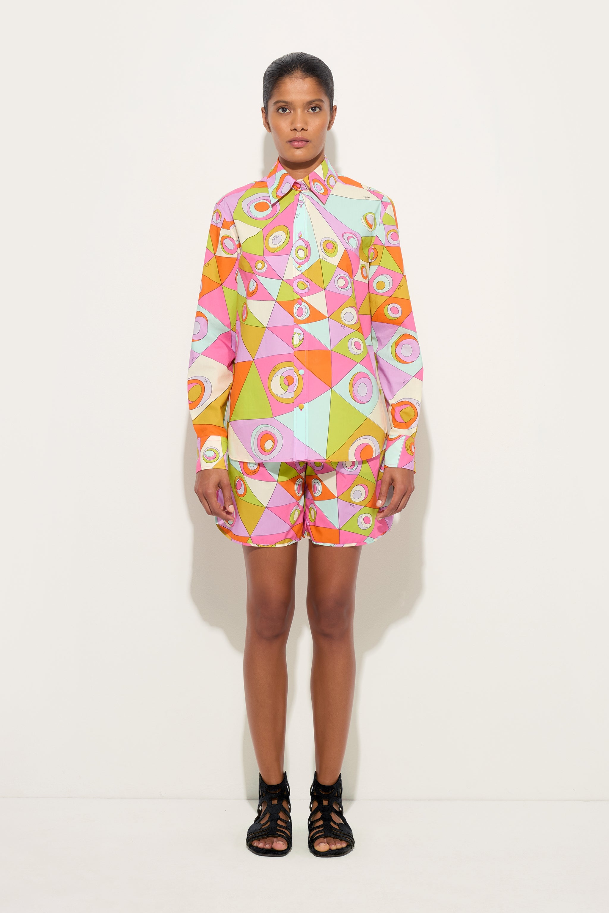 Emilio Pucci Tops chemise coton multicolore Occhi