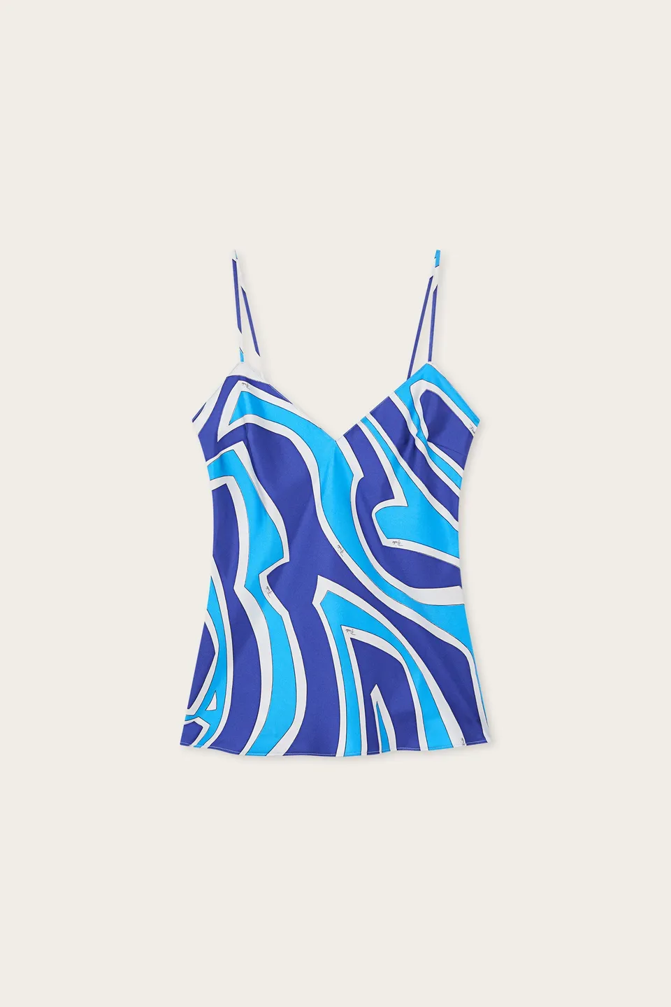 Emilio Pucci Labirinto top soie turquoise femme