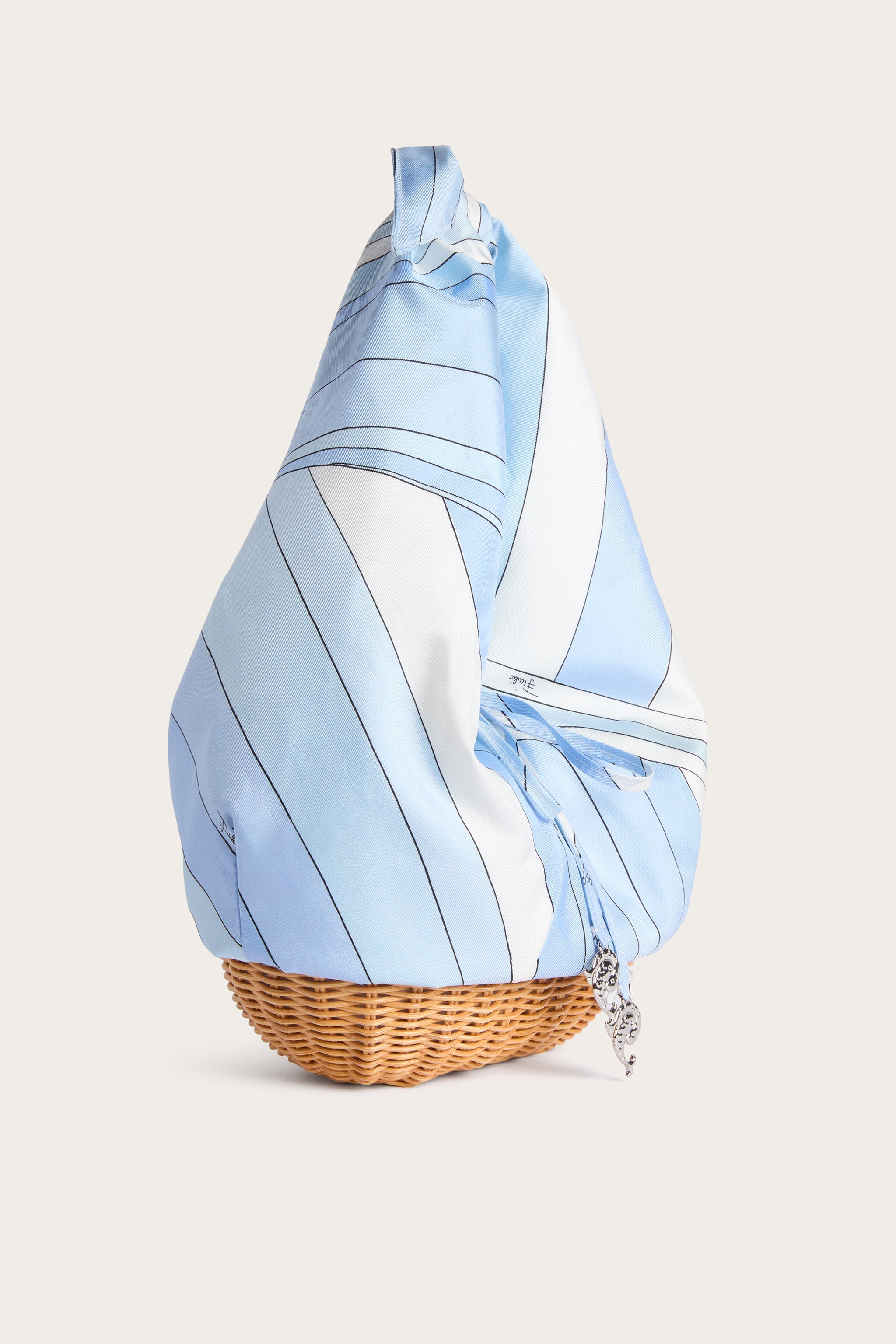 Emilio Pucci Picnic sac bleu clair soie bambou
