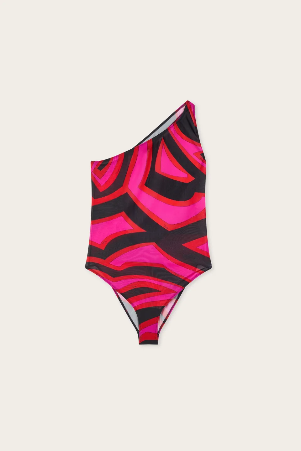 Emilio Pucci Swimsuits Body Monospalla maillot fuchsia mesh