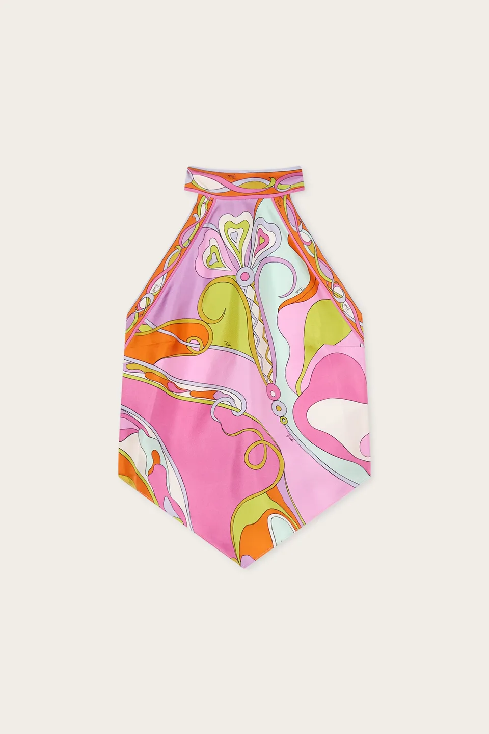 Emilio Pucci Orchidee Top Soie Multicolore