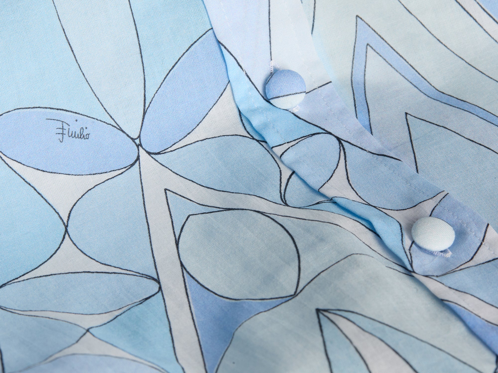 Emilio Pucci Manuba 6HRJ276H774 chemise coton bleu clair