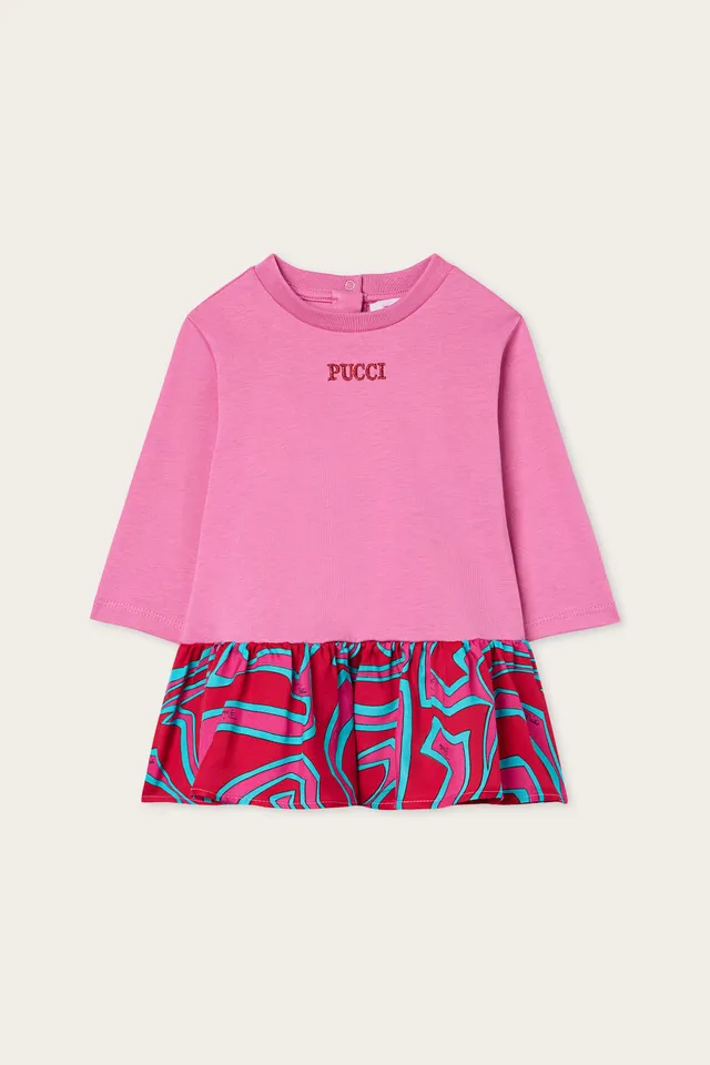 Emilio Pucci Abito in Jersey di Cotone robe bébé fuchsia