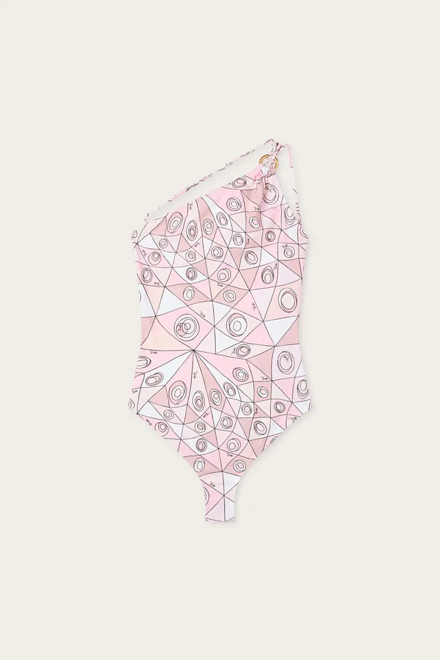 Emilio Pucci Costume Occhi maillot rose nude S