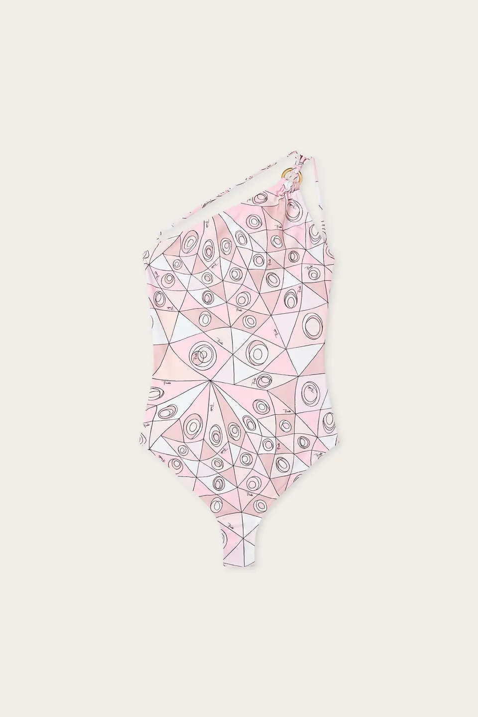 Emilio Pucci Costume Occhi maillot rose nude S