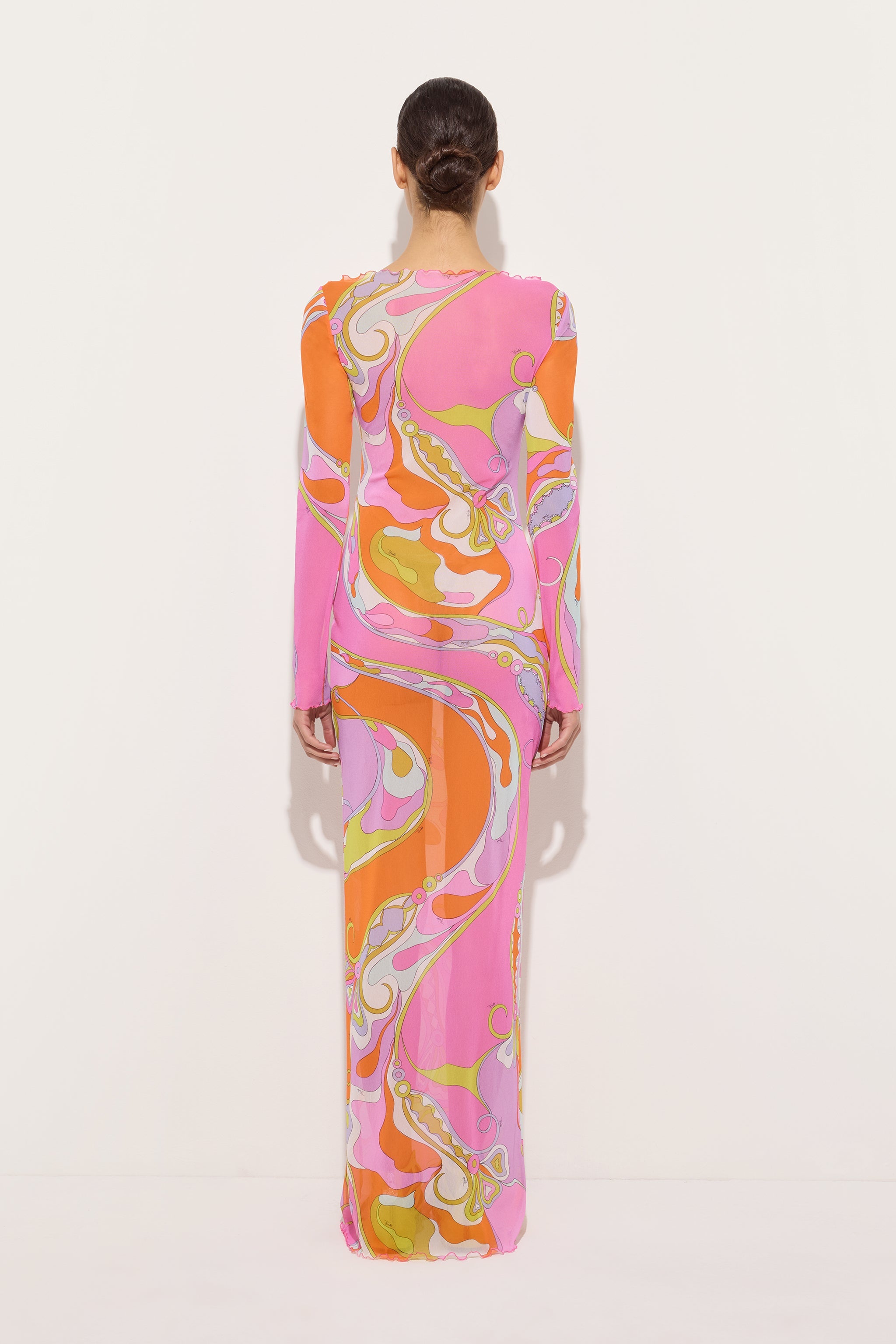 Emilio Pucci Dresses Orchidee Robe Tulle Multicolor Longue