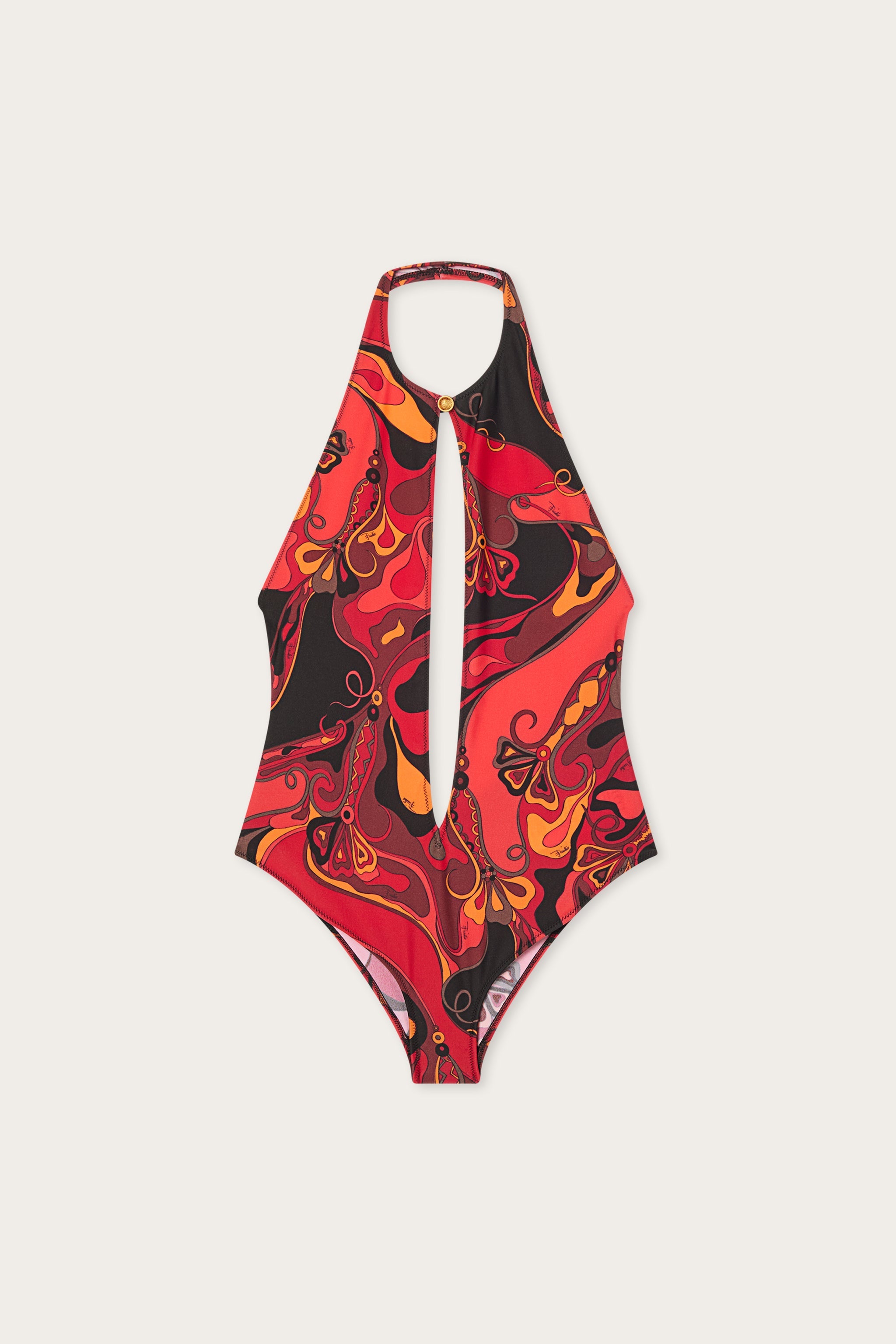 Emilio Pucci Swimsuits maillot 1 pièce Orchidee orange noir