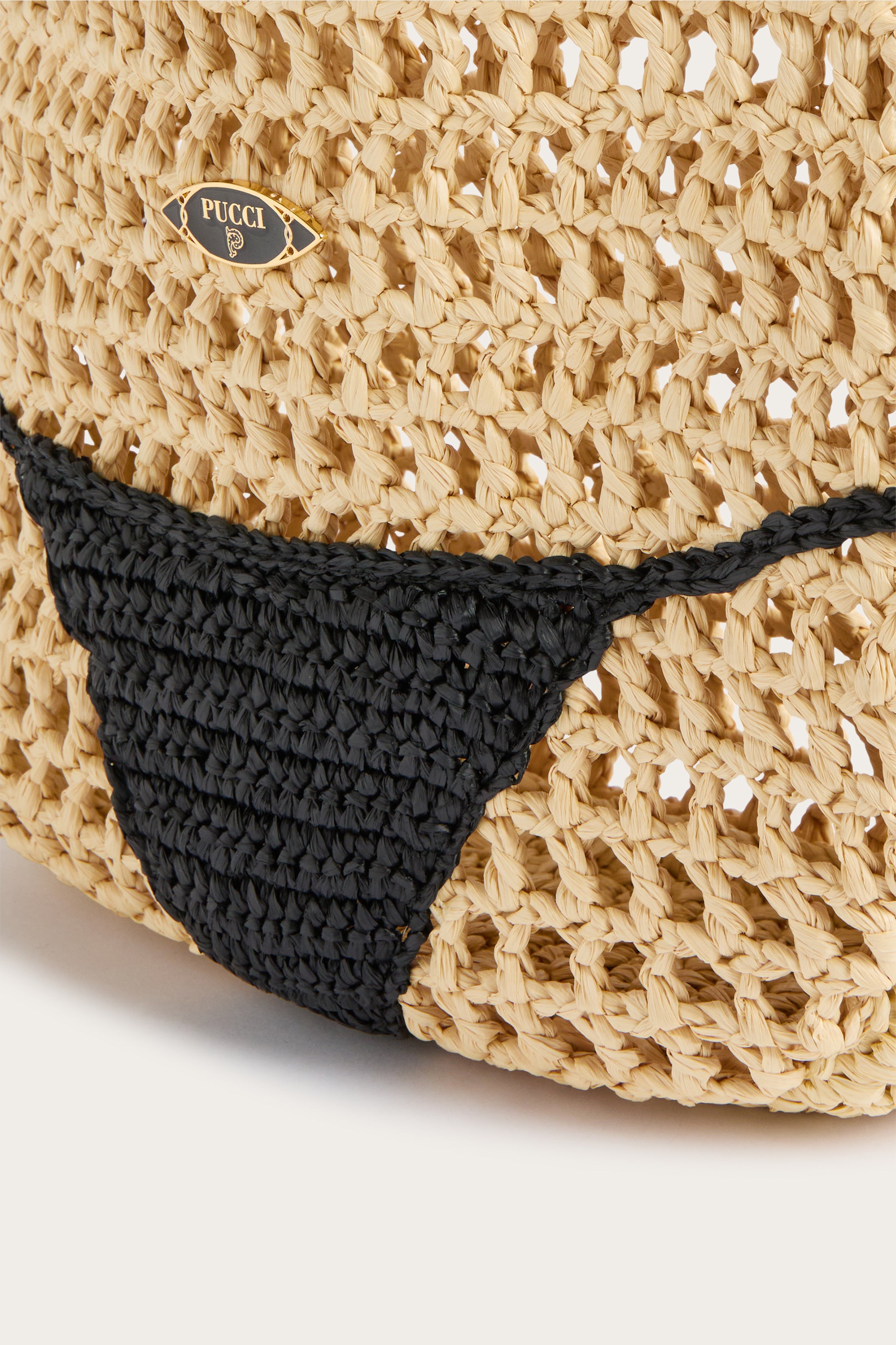 Emilio Pucci Puccinella sac bandoulière raphia noir