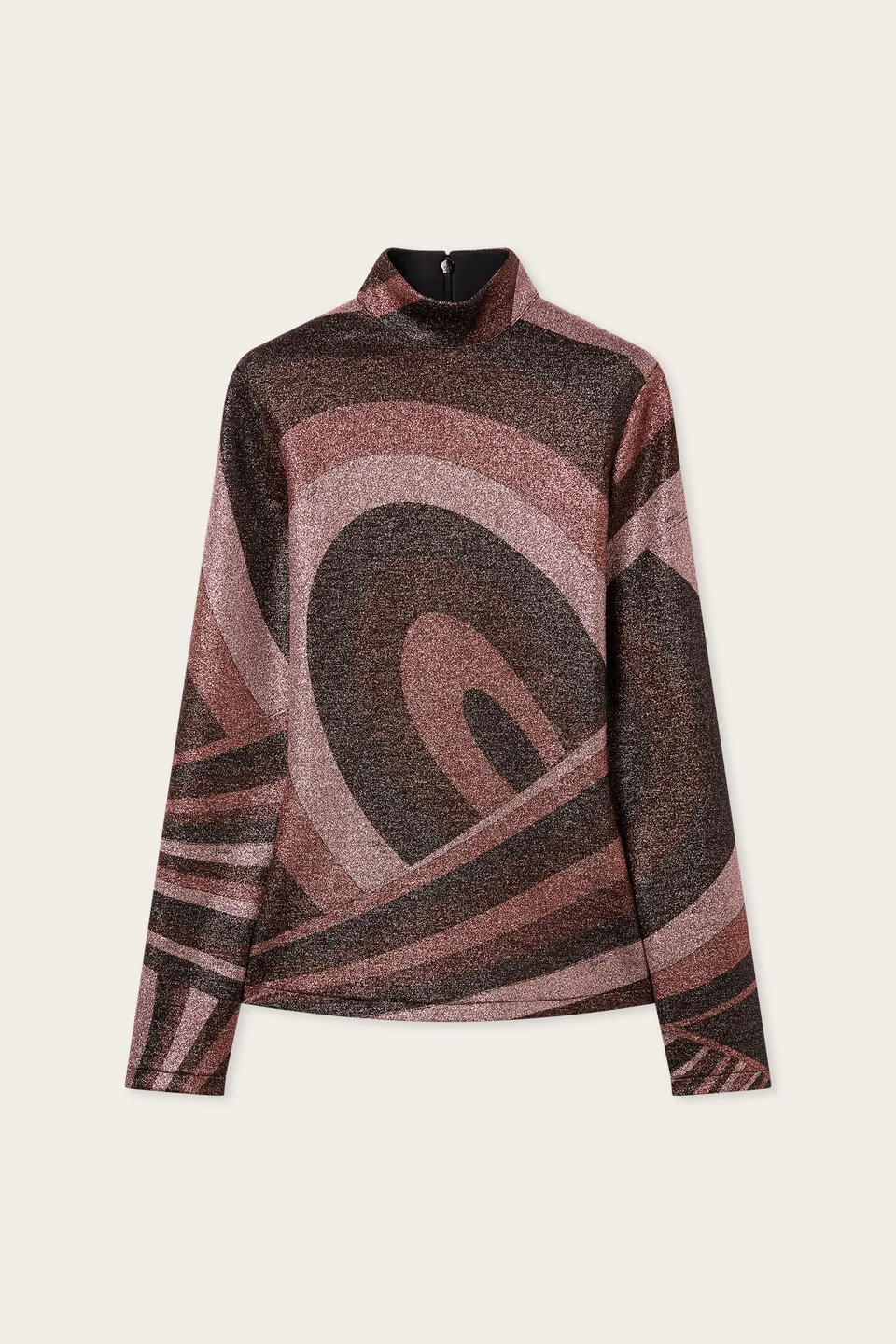 Emilio Pucci Iride pull col roulé bordeaux lurex femme