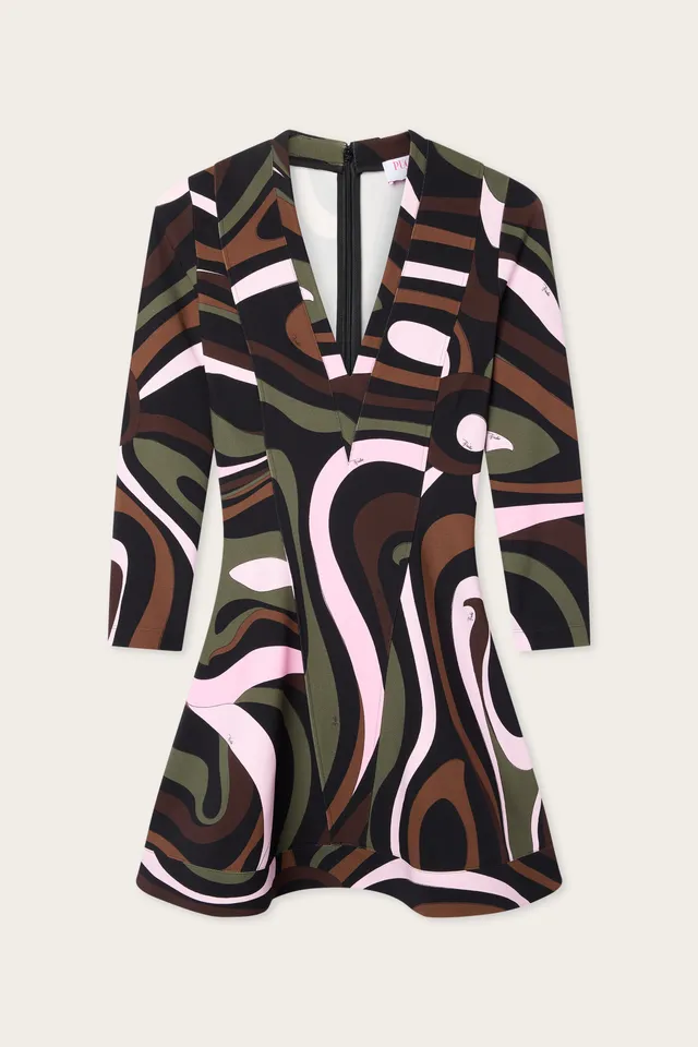 Emilio Pucci Dresses Marmo robe jersey kaki/rose