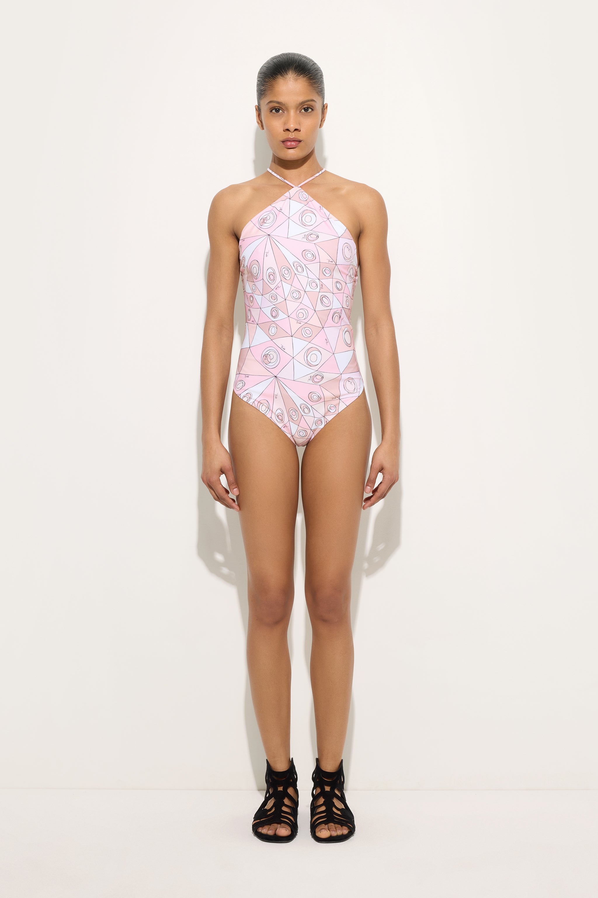 Emilio Pucci maillot 1 pièce Occhi rose nude