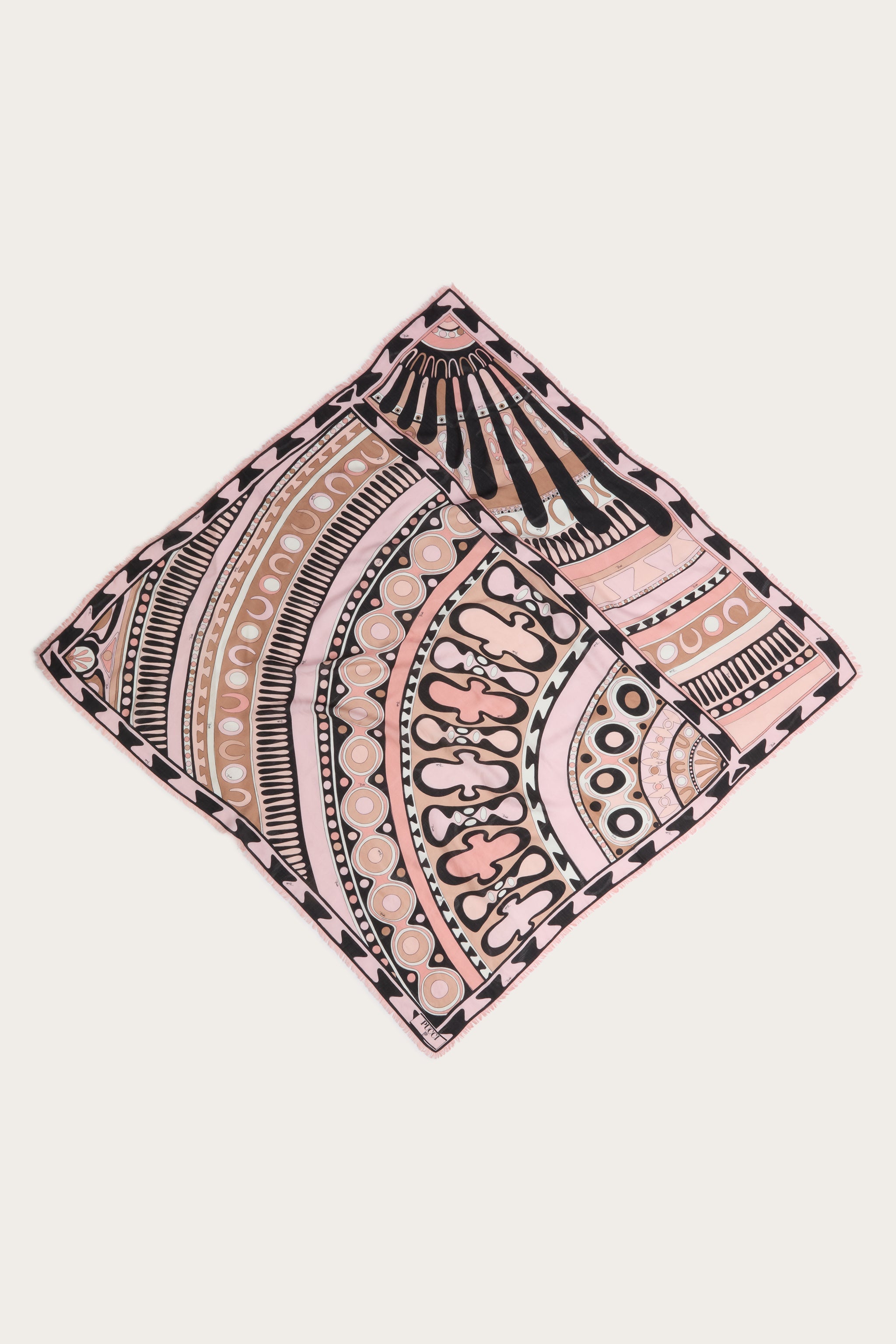 Emilio Pucci Silks pashmina laine soie nude Soleil