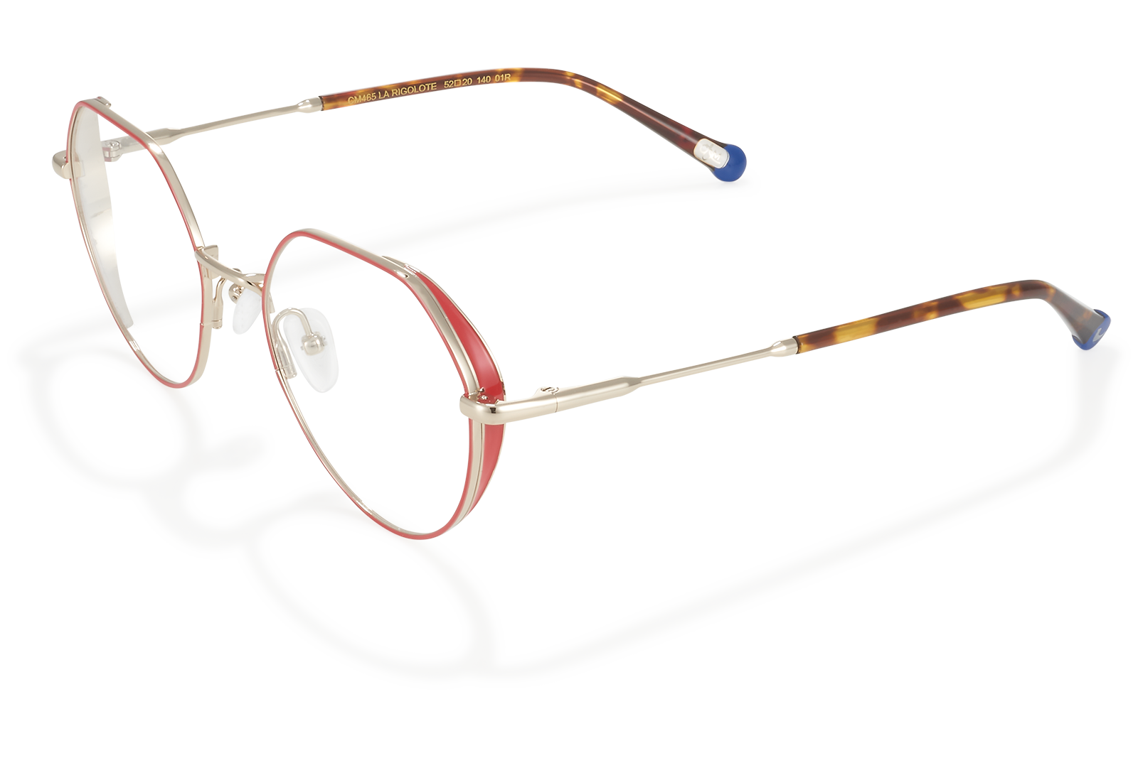 Clémence & Margaux La Rigolote lunettes de vue Rouge Doré tonneau