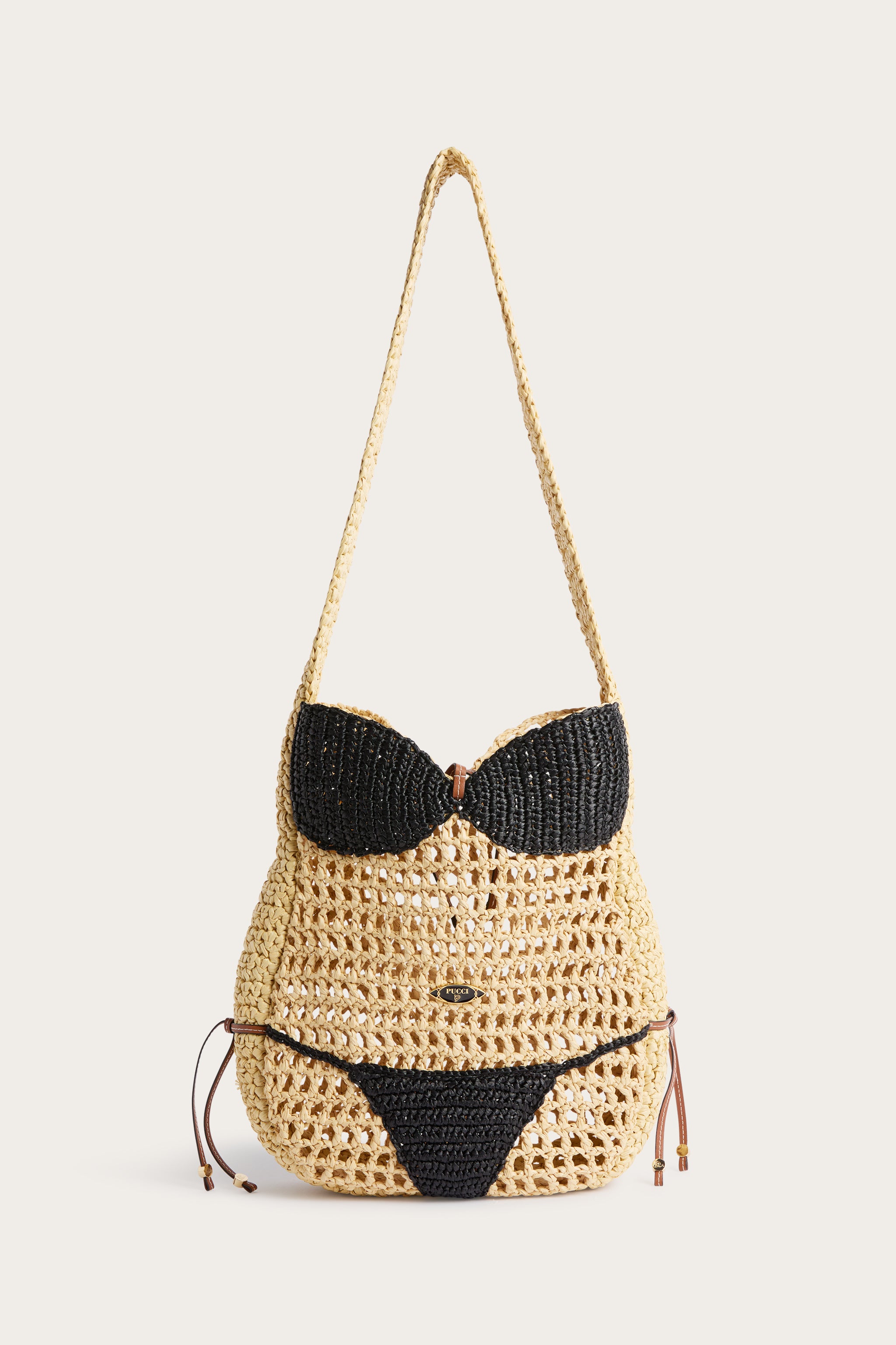Emilio Pucci Puccinella sac bandoulière raphia noir