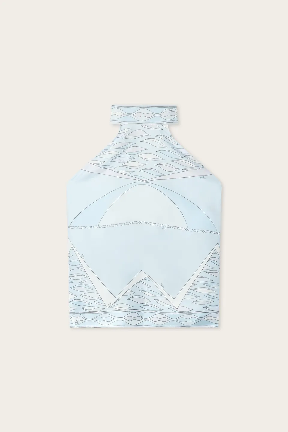 Emilio Pucci Top in Seta Stampa Dune top soie bleu clair