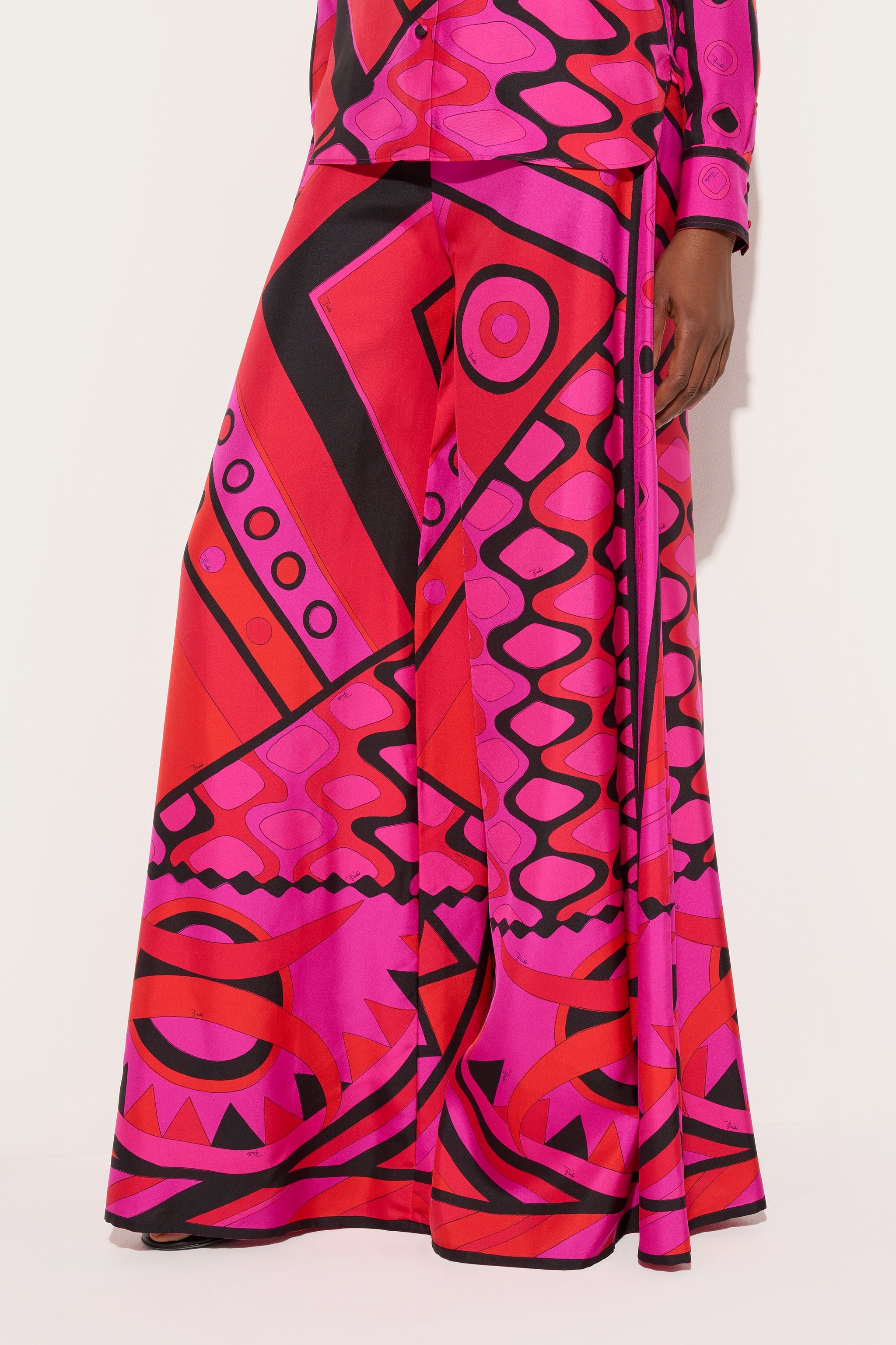 Emilio Pucci PANTS pantalon palazzo soie fuchsia 38