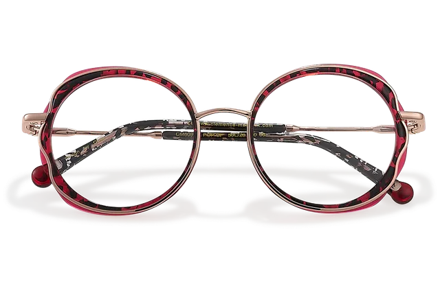 Clémence & Margaux La Pop-Up lunettes de vue ronde moucheté rouge