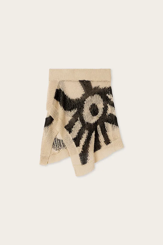 Emilio Pucci Marmo jupe lin corda nero S asymétrique