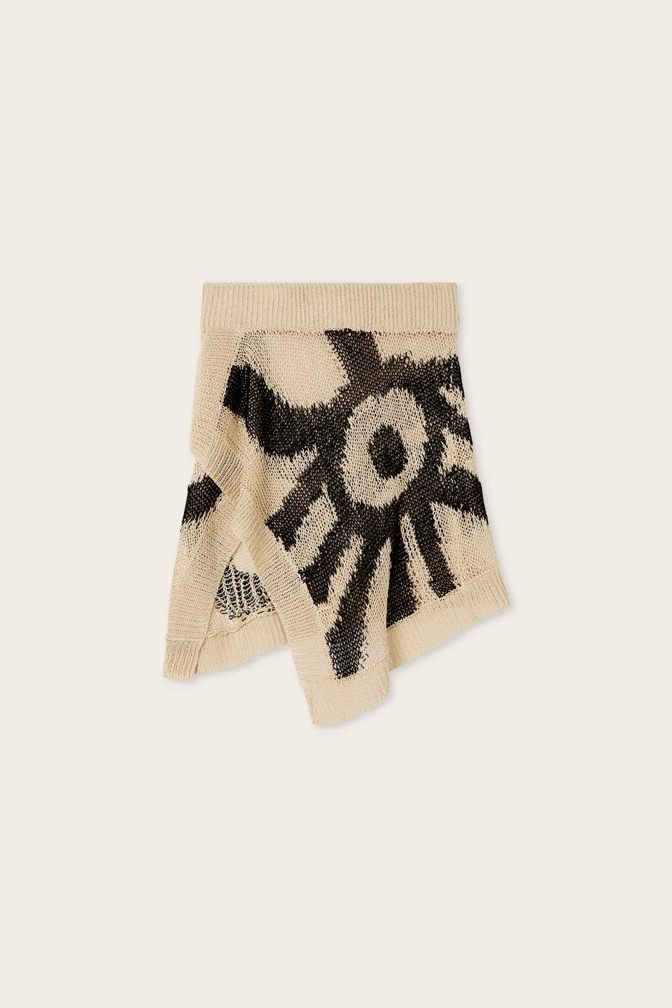 Emilio Pucci Marmo jupe lin corda nero S asymétrique